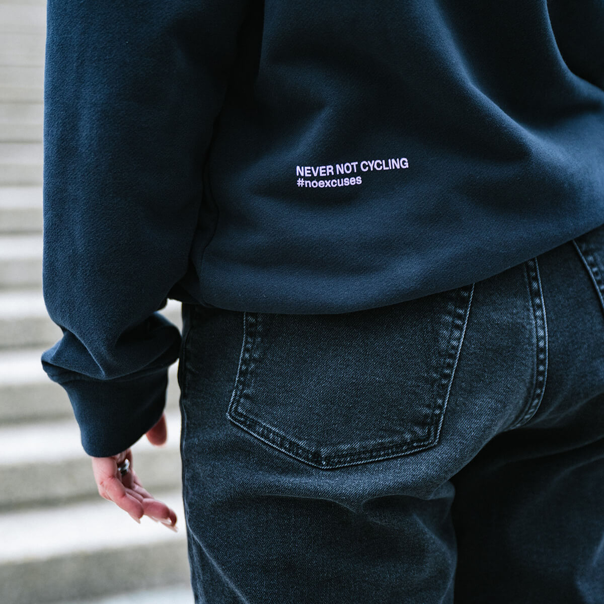 GENVELO Sweatshirt, Rückseite, Print, schwarz