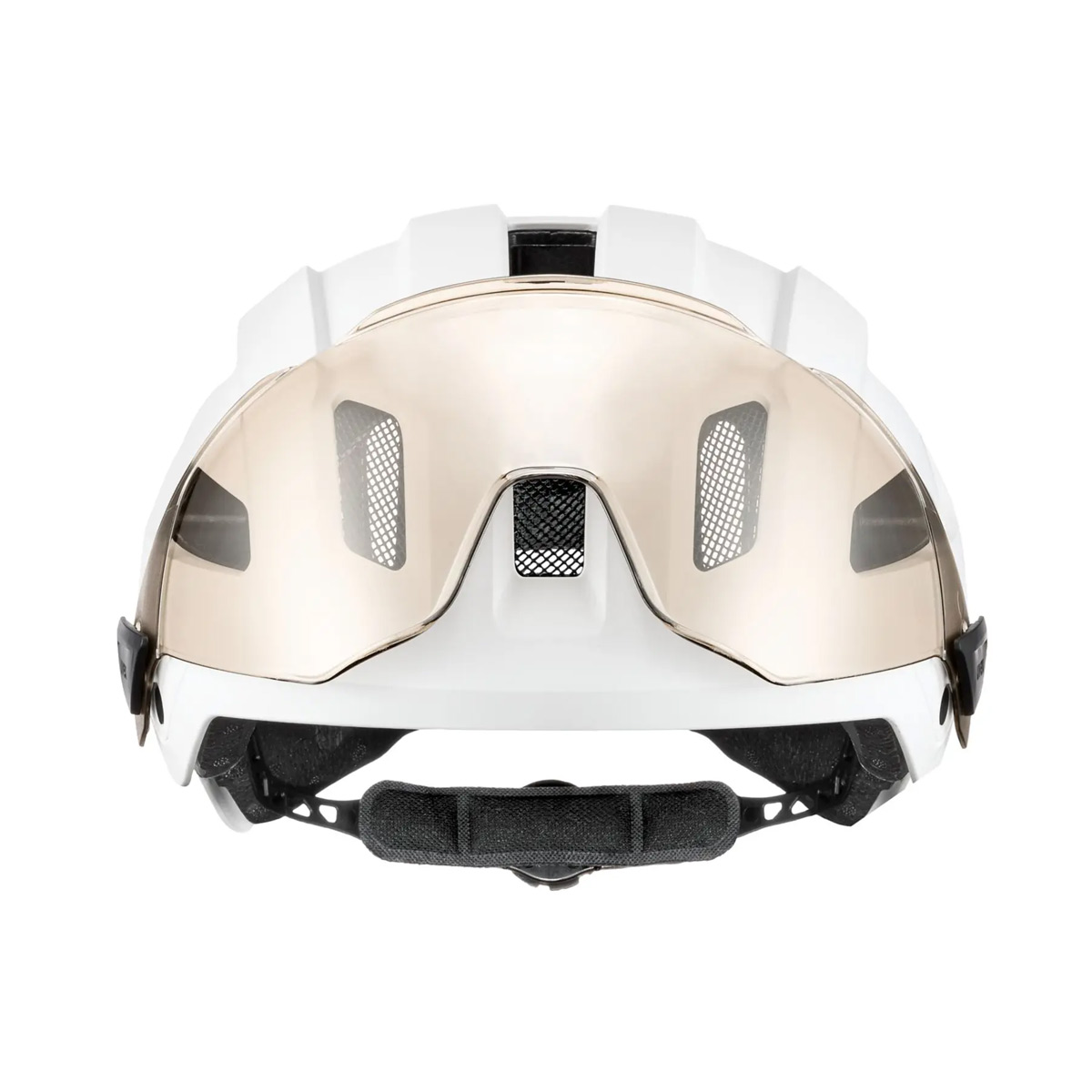uvex stride visor Helm mit Visier Unisex white matt weiß uvex stride visor Helm mit Visier Unisex white matt weiß Visier oben