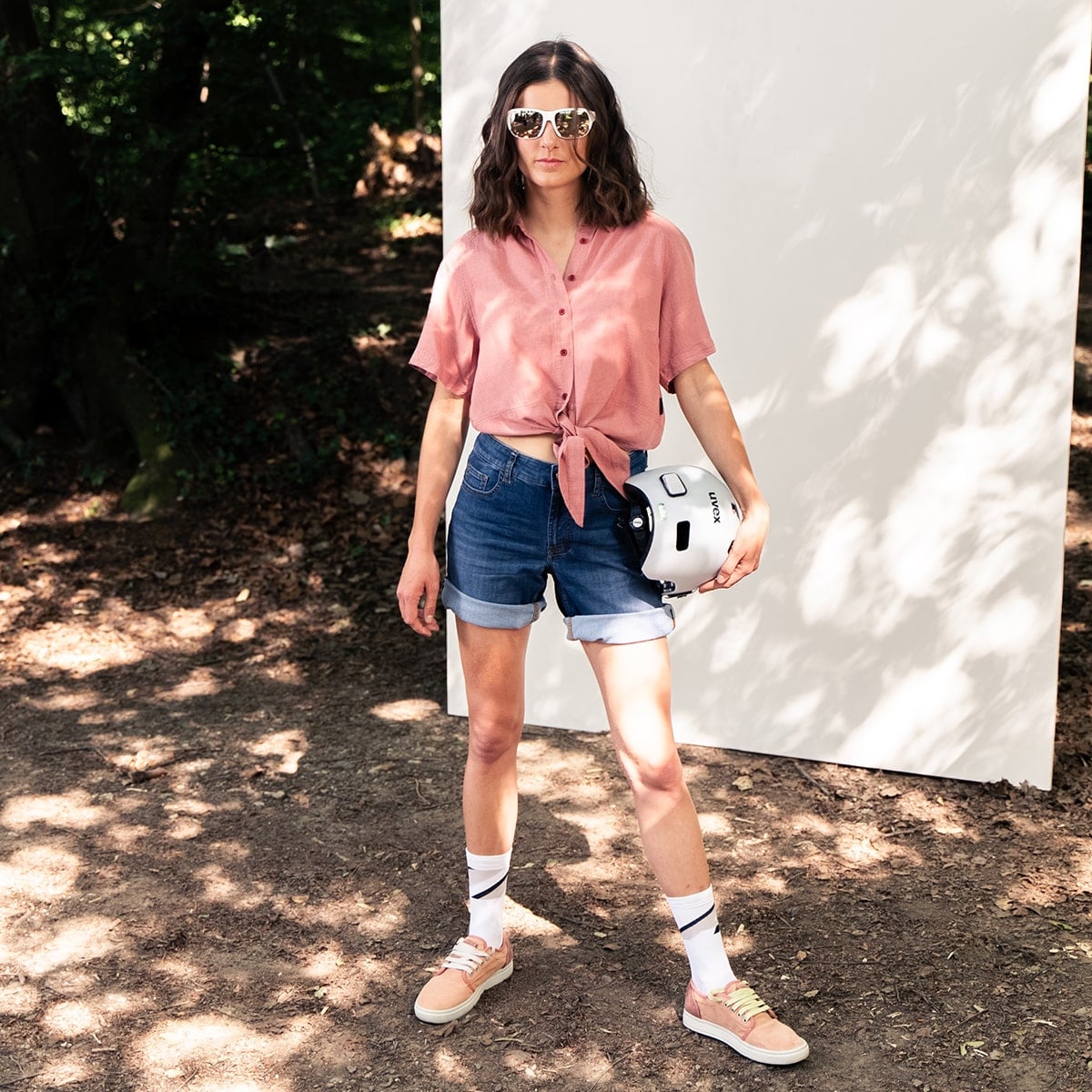 ALBERTO BELL K Fahrrad Jeans Shorts Damen outfits-lynn-uvex-rush-visor-back