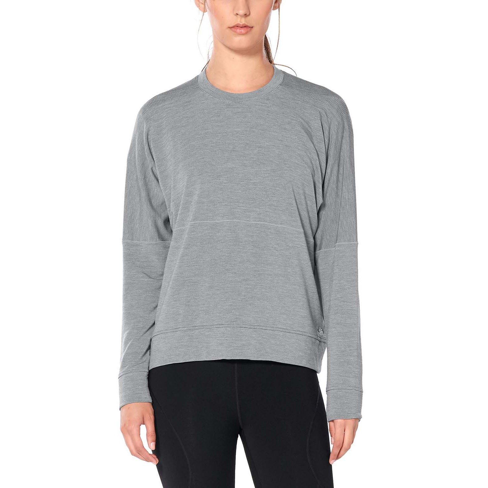 Icebreaker Momentum LS Crewe Sweatshirt Damen 104621014_2-TRAINING-WOMEN-MOMENTUM-LS-CREWE-on-body-vorne, Langarm, Ärmel, T-shirt, Pullover, Sweatshirt
