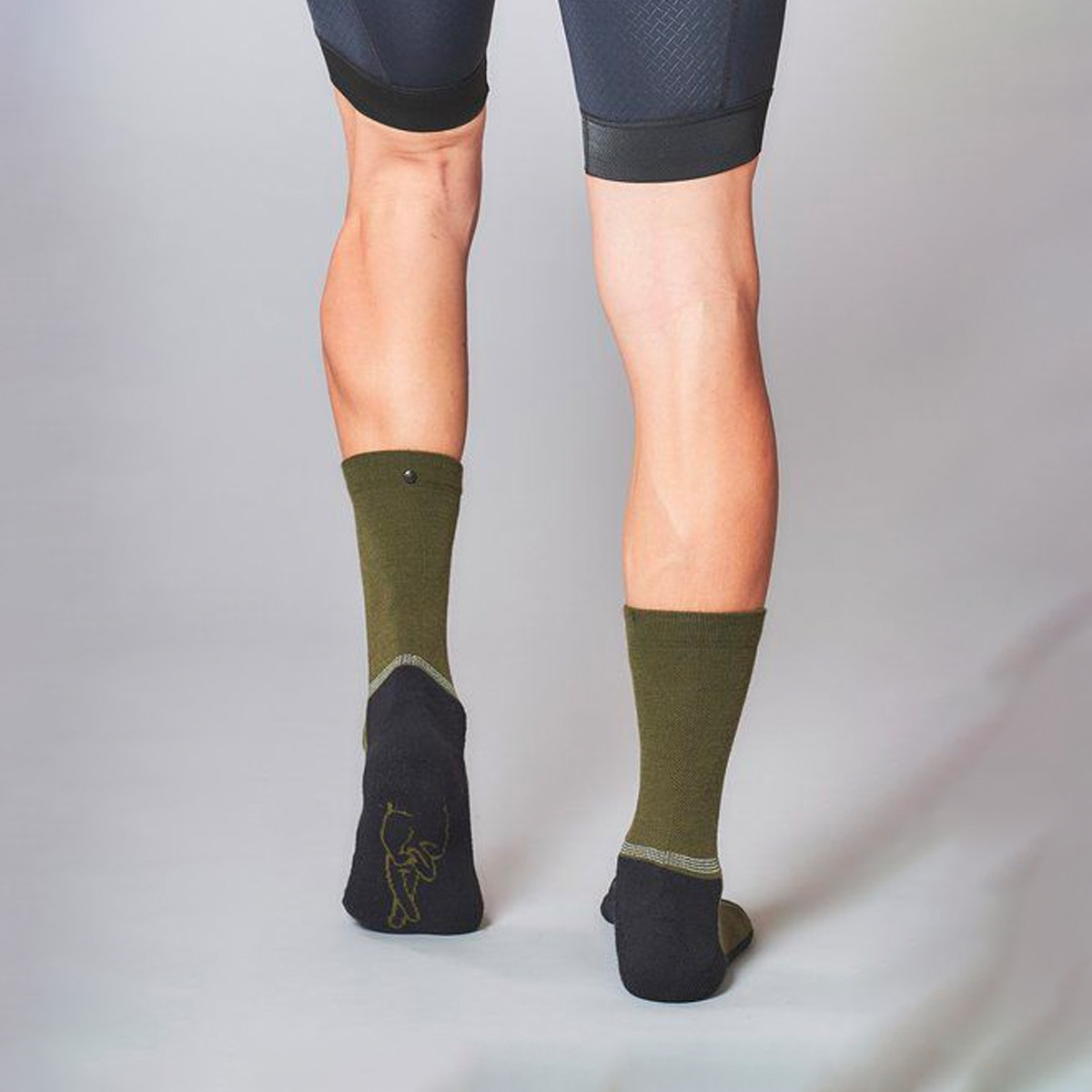 FINGERSCROSSED Merino Radsocken Unisex Fingerscrossed-Merino-socks-olive-Back