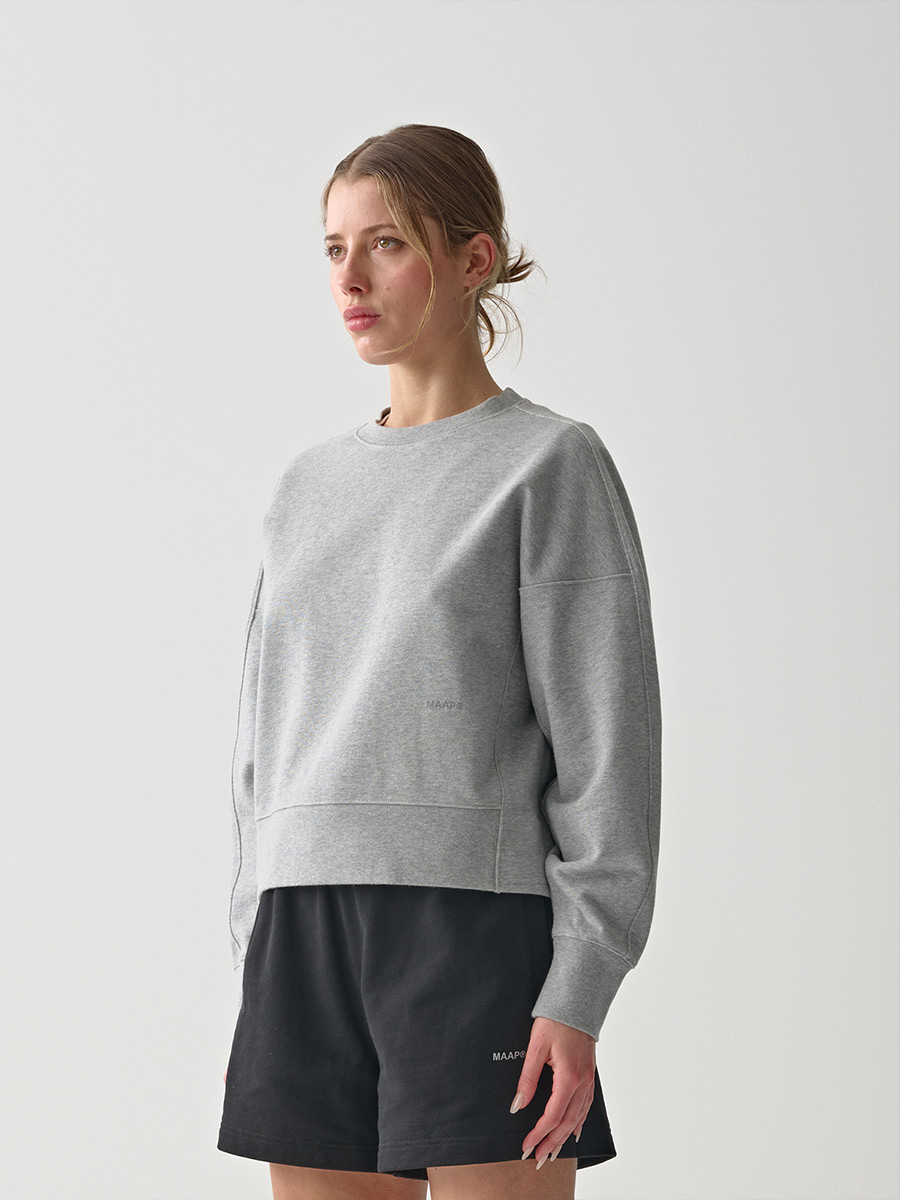 MAAP Essentials Crew Sweatshirt Damen Maap_MPWTO240724_GYML-Womens-Essentials-Crew_Grey-Marle_Aero_04