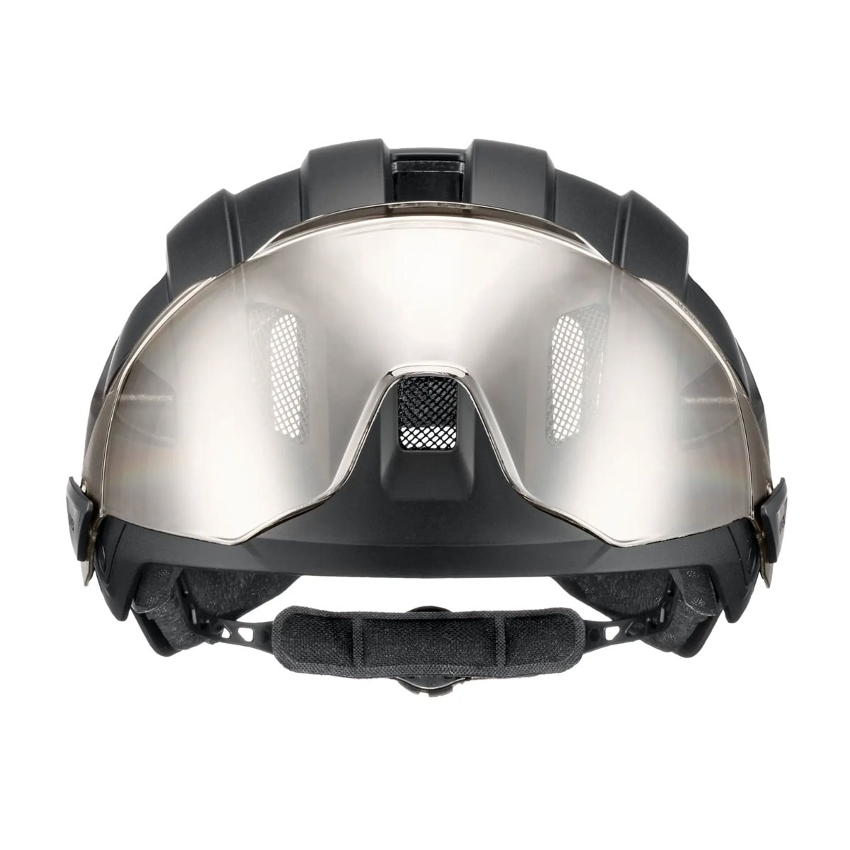 uvex stride visor Helm mit Visier Unisex black matt schwarz Visier hochgeklappt