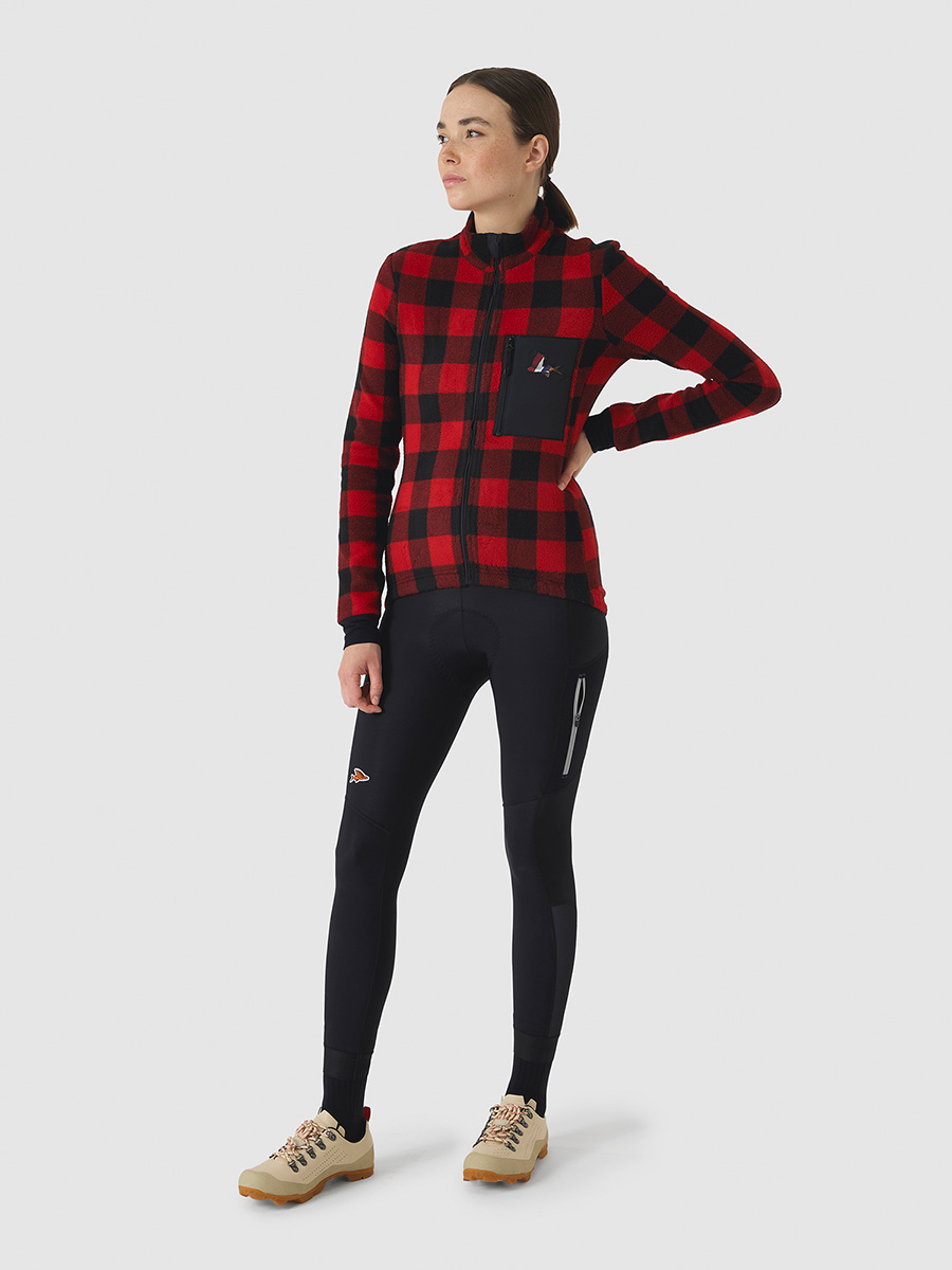 Café du Cycliste Solange Langarm Radtrikot Damen Cafe-du-Cycliste_Solange-Womens-Fleece-Jersey_Red-Black_08