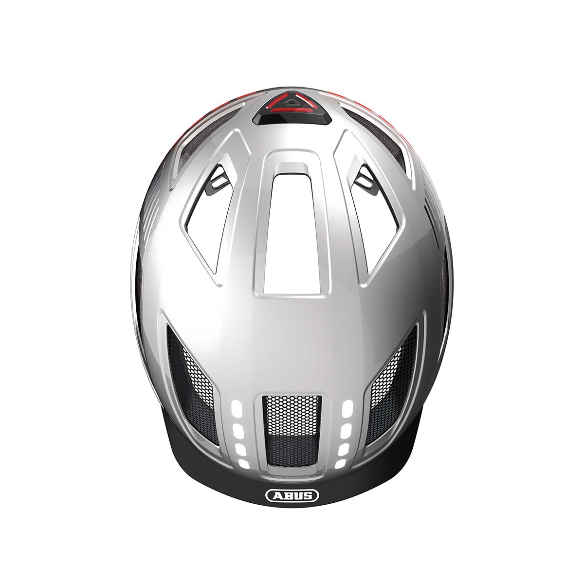 ABUS Hyban 2.0 LED Fahrradhelm 614644_HYBAN_2-0_LED_SIGNAL_SILVER_TOP_Abus