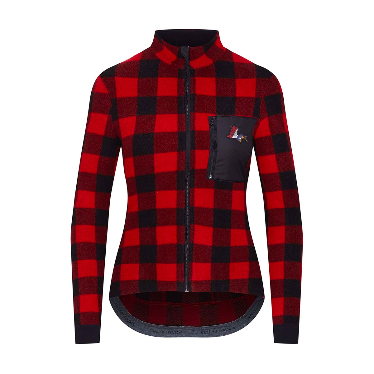 Café du Cycliste Solange Langarm Radtrikot Damen Cafe_du_Cycliste-Solange_Mountain_Style_Gravel_Jersey-Red-Black-1