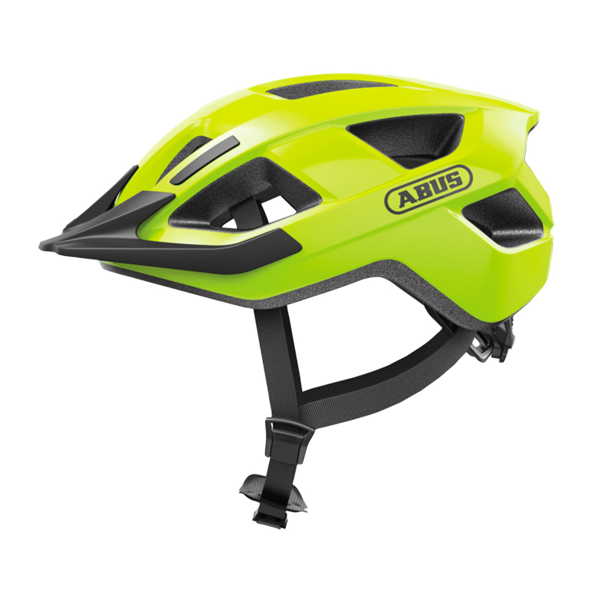 ABUS ADURO 3.0 Fahrradhelm mit Schild Trekking City Unisex signal yellow neon gelb ABUS ADURO 3.0 Fahrradhelm mit Schild Trekking City Unisex signal yellow neon gelb Seitenansicht