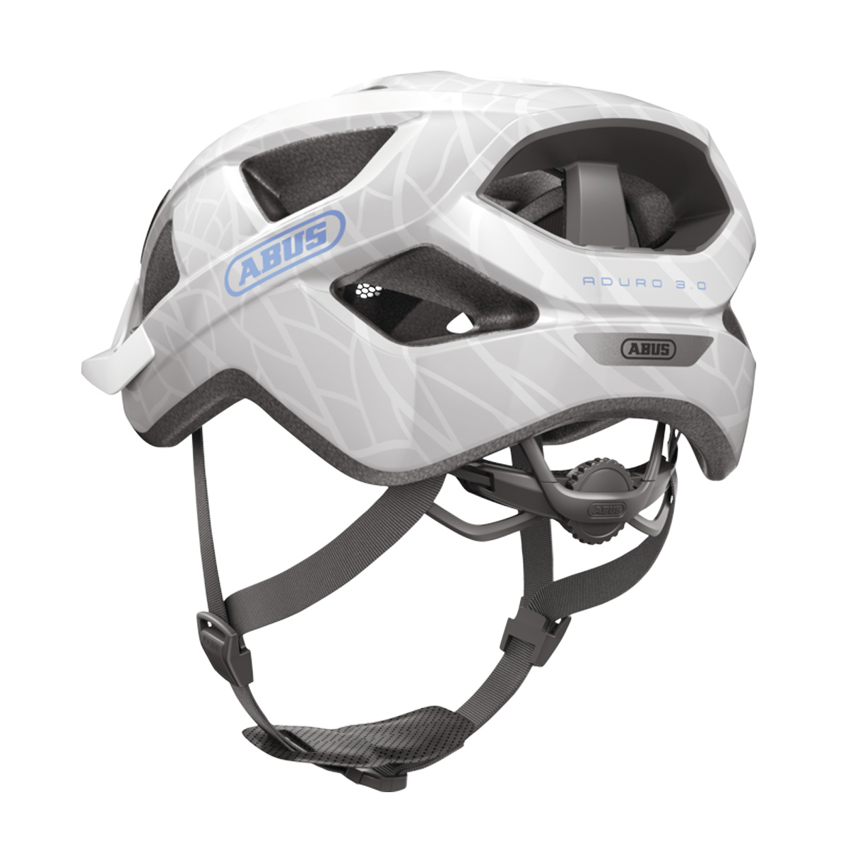 ABUS ADURO 3.0 Fahrradhelm mit Schild Trekking City Unisex white art weiss ABUS ADURO 3.0 Fahrradhelm mit Schild Trekking City Unisex white art weiss schräg hinten