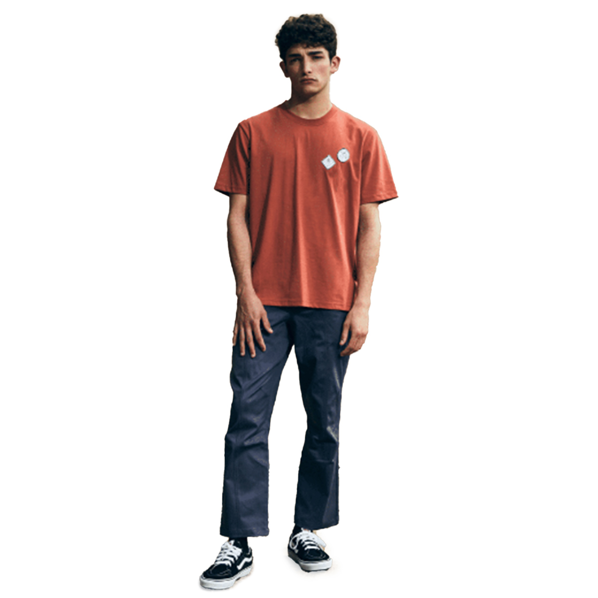 T-shirt, Hosen, Person, Stehend, Jeanshose