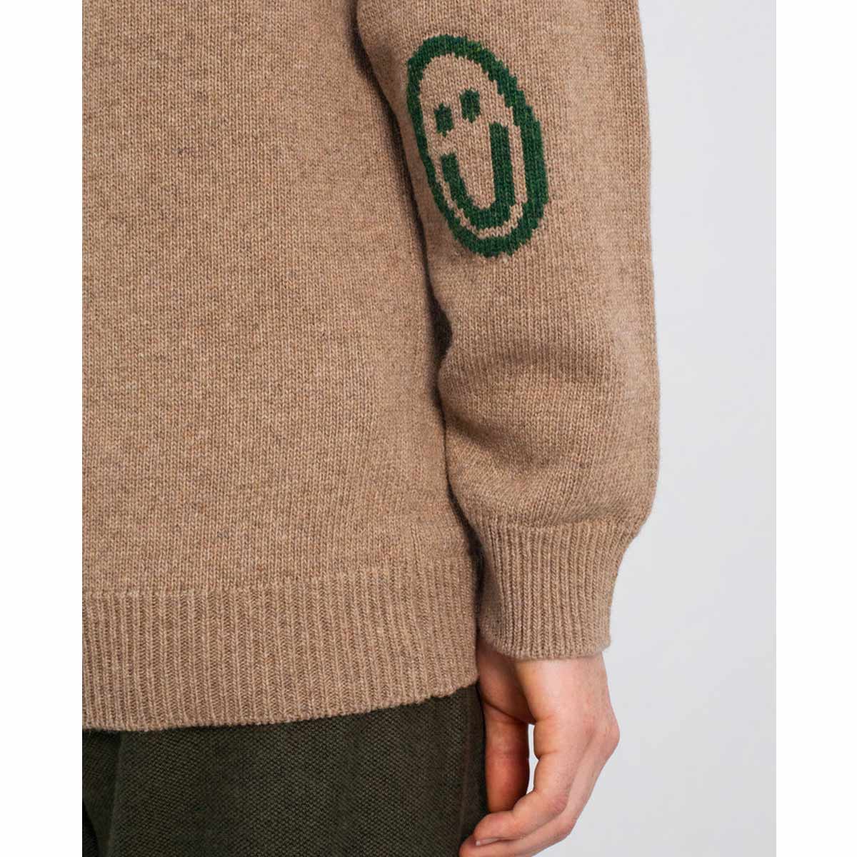 ROTHOLZ Smiley Strickpullover Unisex Rotholz_SmileyKnitSweaterWool-Blend-StoneMelange_06