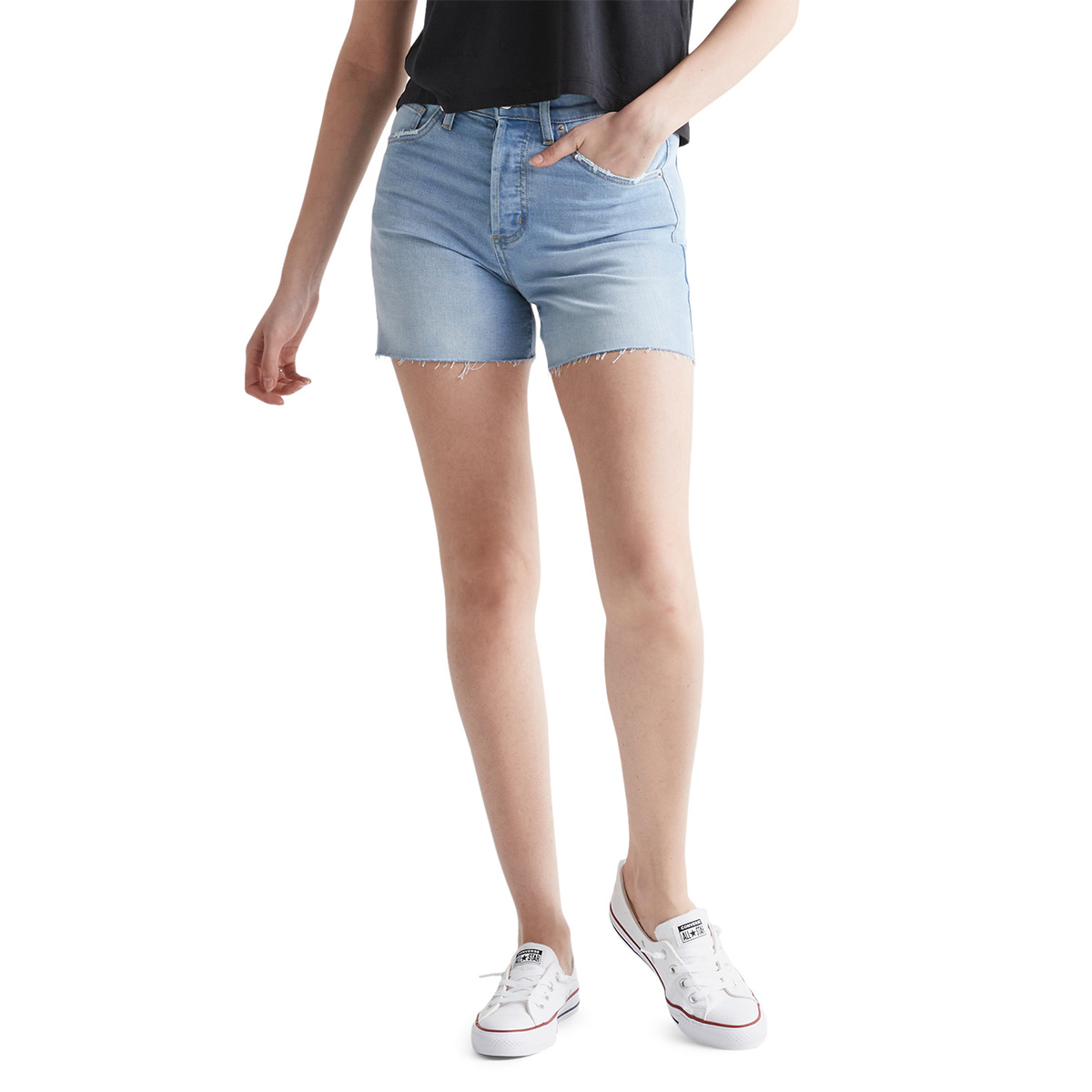 DUER High Waist Jeans Shorts Damen