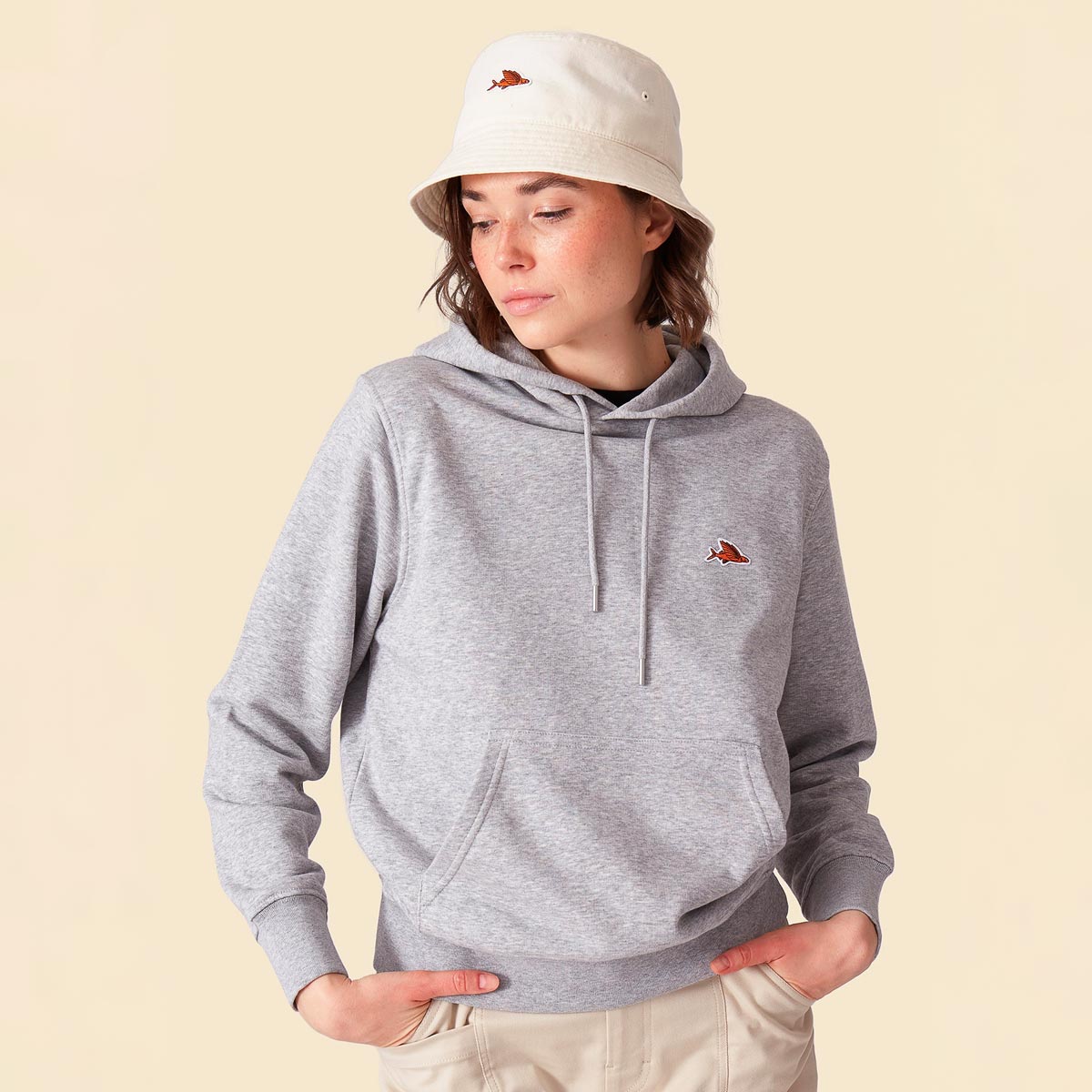 Rolande Hoodie Unisex Cafe_du_Cycliste-Rolande_Sweathsirt-Grey_Melange-03