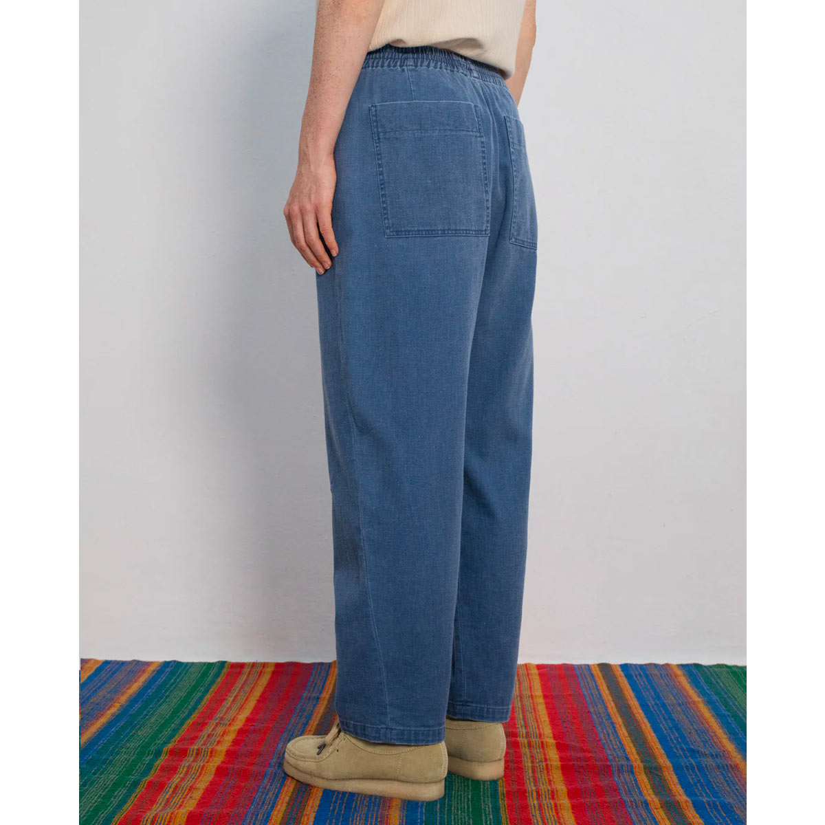 ROTHOLZ Denim Wide Leg Hose Unisex Rotholz_DenimWidePantRecycledCotton-WashedBlue_07