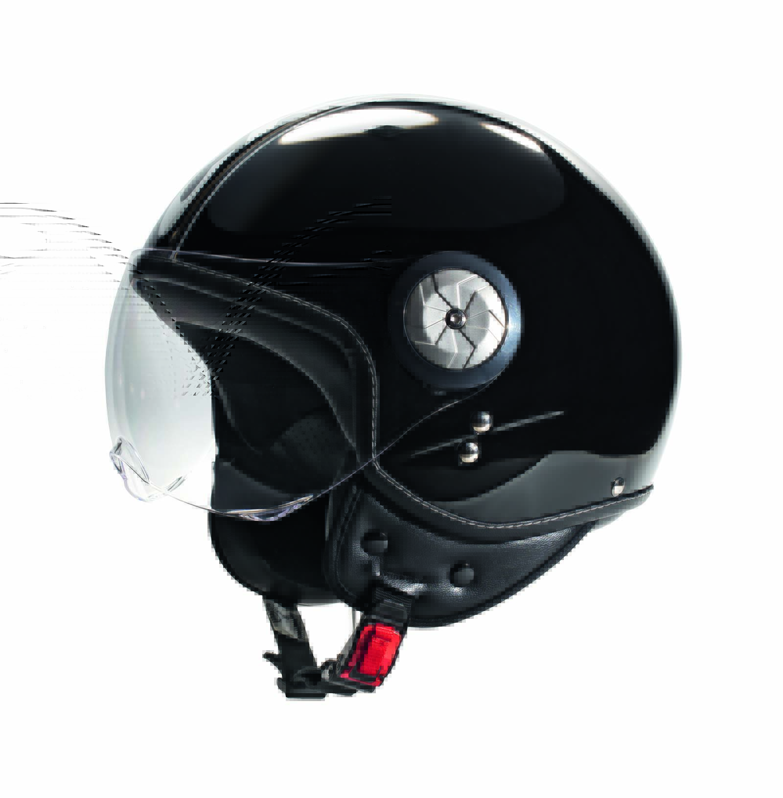 510214-Milano-black-white-glossy, Sturzhelm, Helm, Bekleidung, Schutzhelm