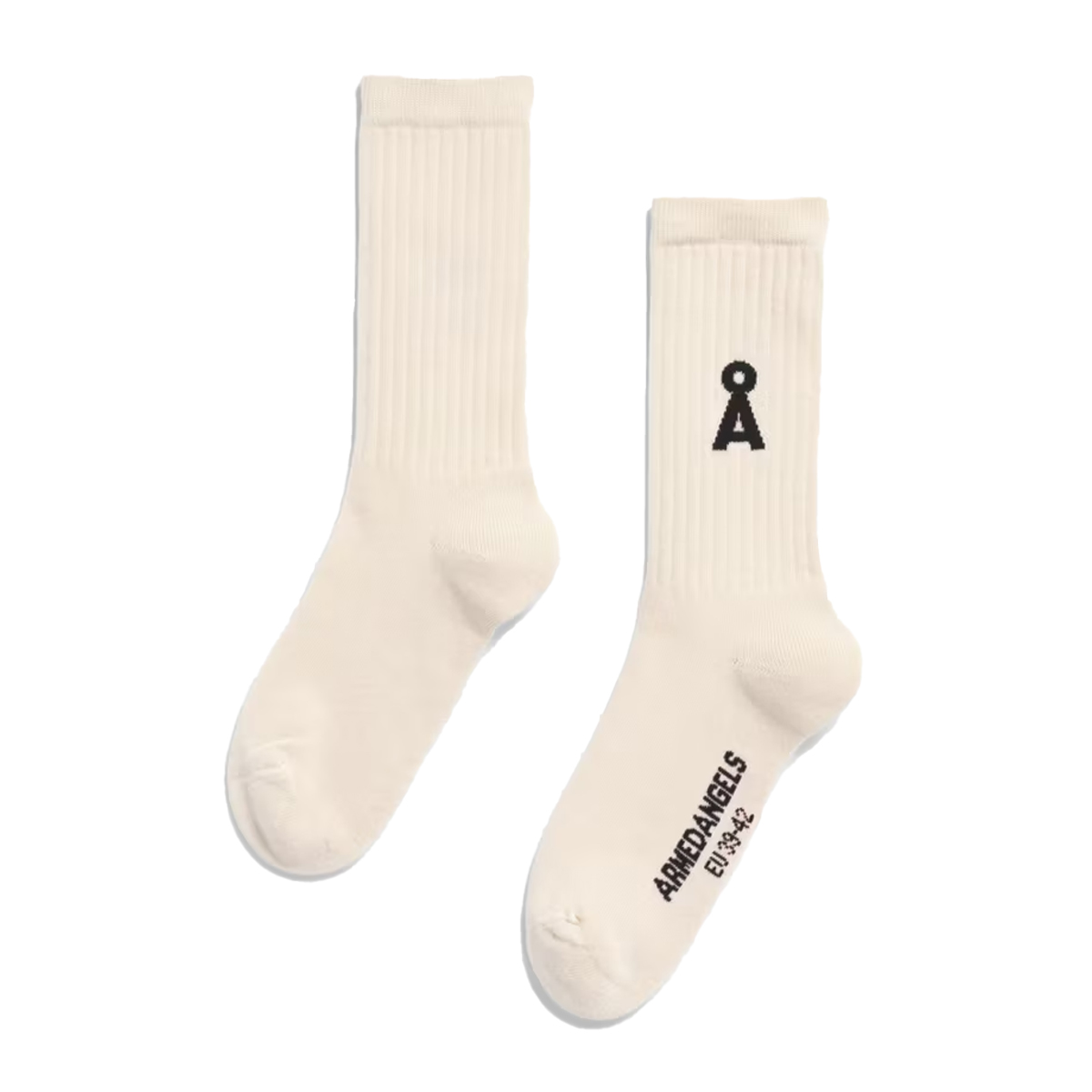 ArmedAngels Saamus Bold Socken Unisex weiß schwarz oatmilk black Freisteller