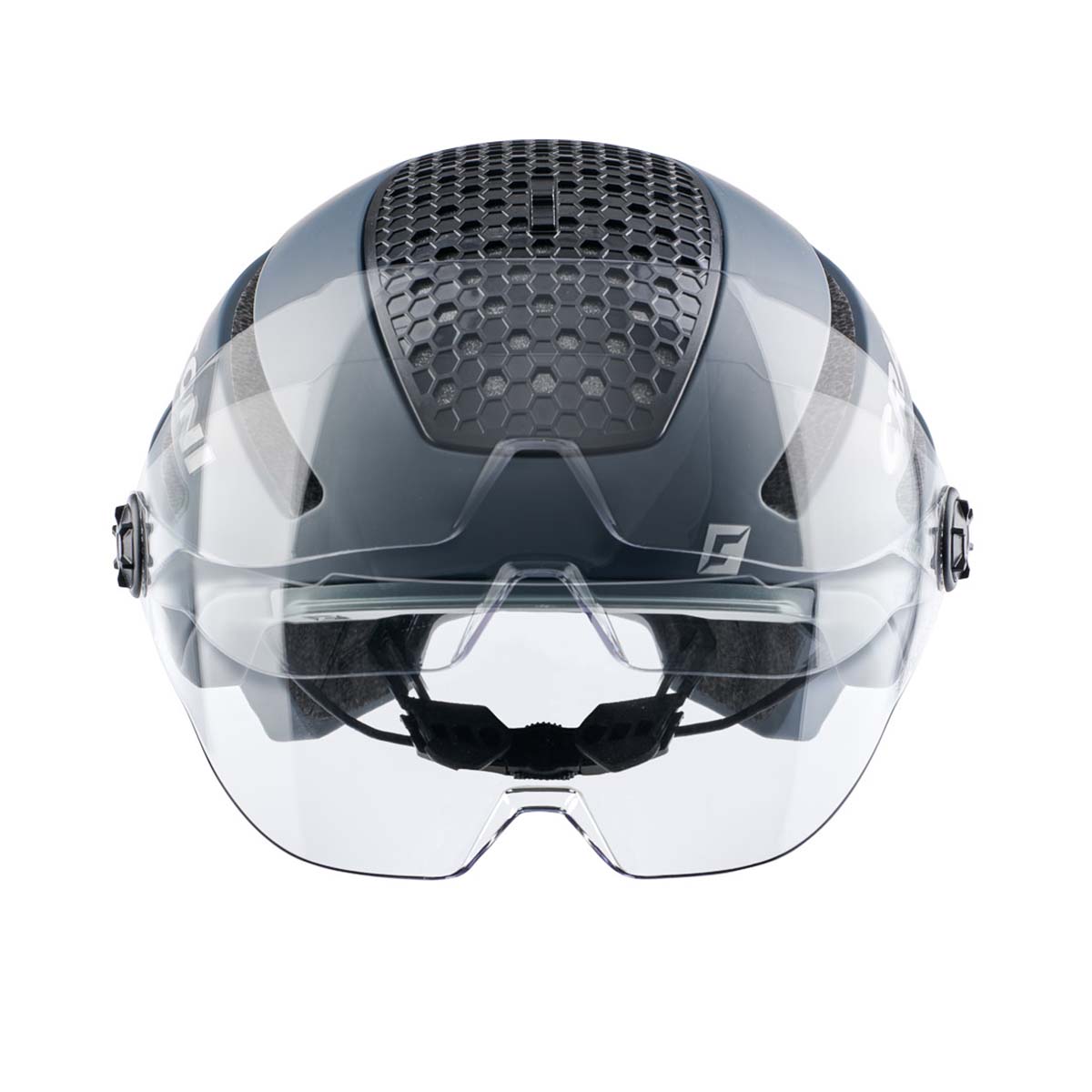 Cratoni Commuter Fahrradhelm mit Visier Commuter-grey-matt-front-Visier-hohenverstellbar