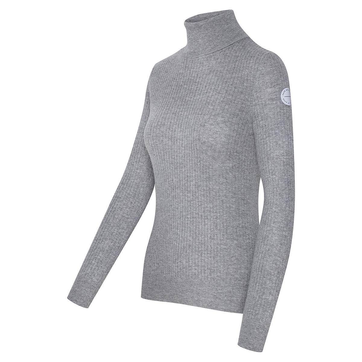 Café du Cycliste Nicole Rippstrick Rollkragenpullover Damen Cafe_du_Cycliste-Nicole_Ribbed_Merino_Roll_Neck-grey_melange-3
