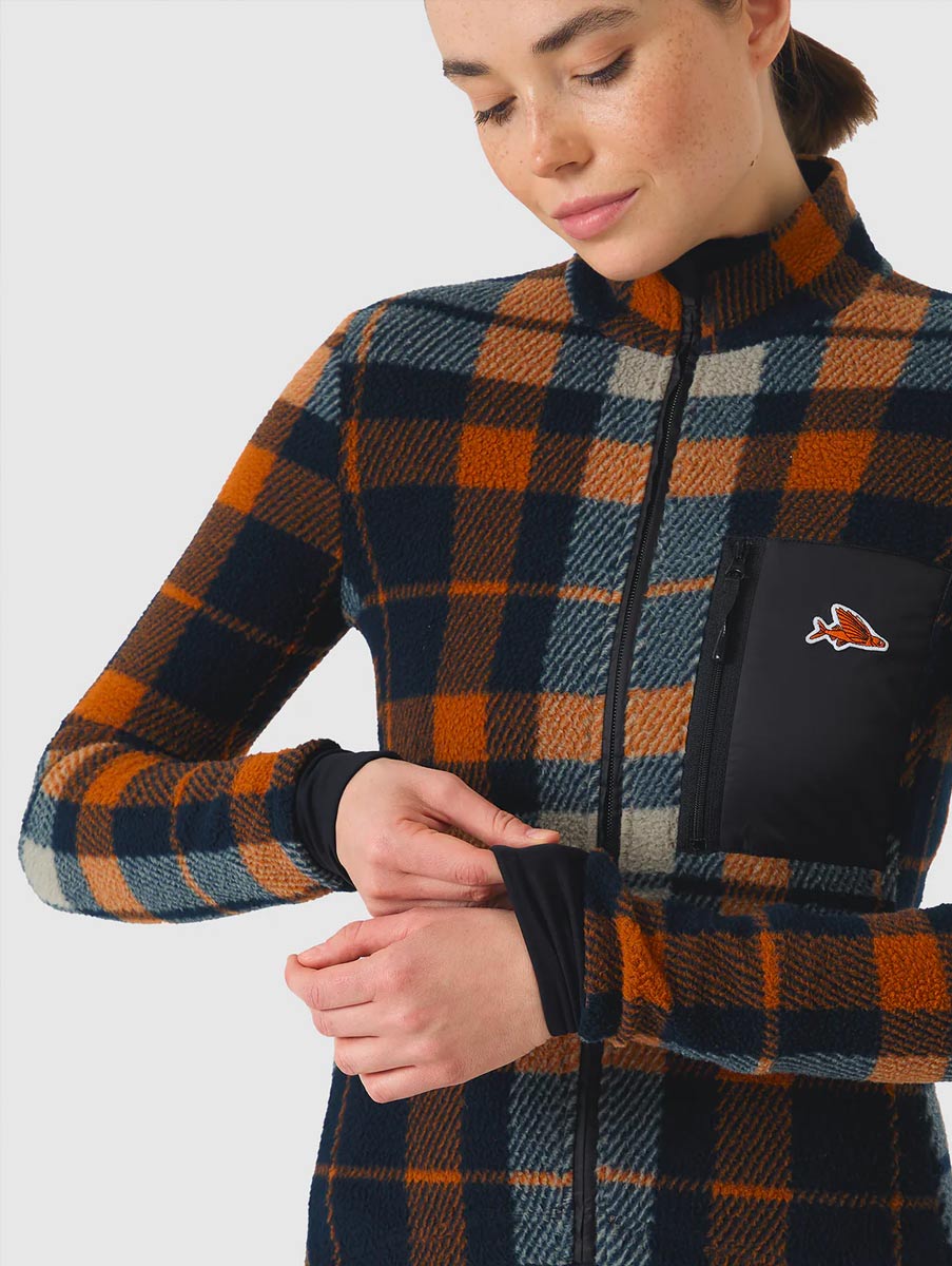 Café du Cycliste Solange Langarm Radtrikot Damen Cafe-du-Cycliste_Solange-Womens-Fleece-Jersey_Nay-Orange_07