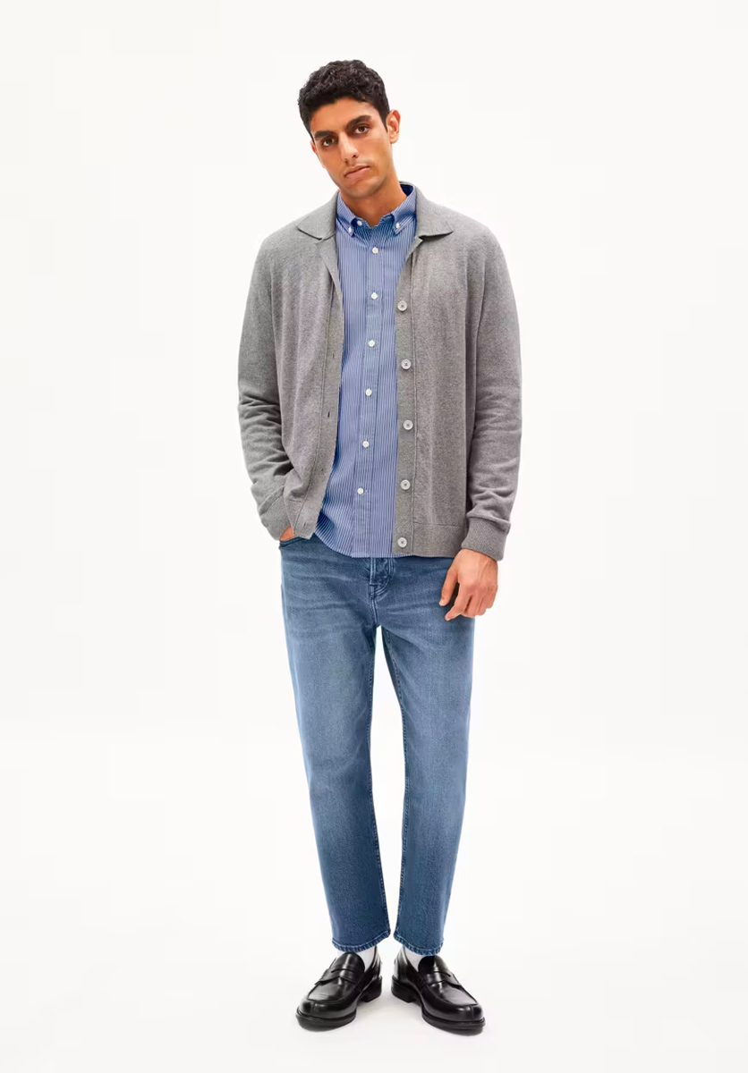 ARMEDANGELS Faaustos Strickjacke Herren Armedangels_FAAUSTOS_Men_mid-grey-melange_06