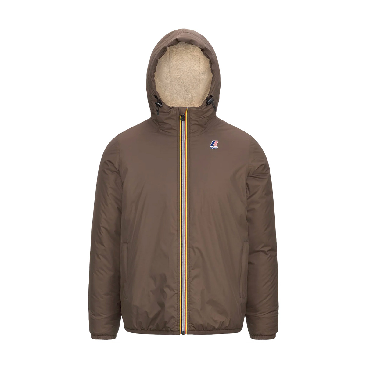K-WAY Le Vrai 3.0 Claude Orsetto Regenjacke Unisex K-Way_Le-Vrai-3.0-Claude-Orsetto_functional-jacket_brown-greenish_01