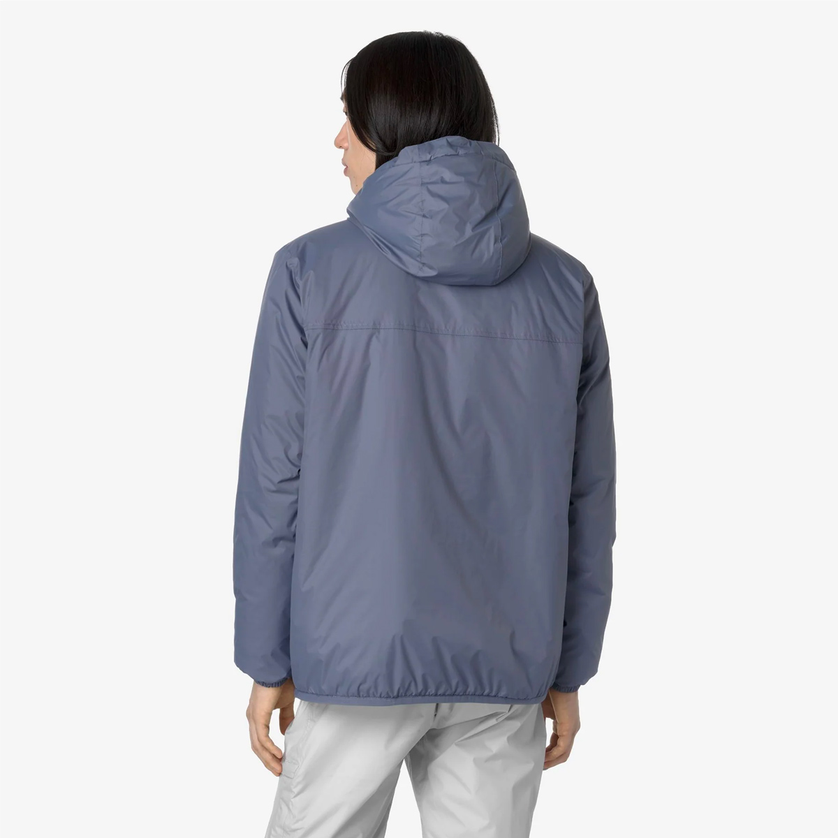 K-WAY Le Vrai 3.0 Claude Orsetto Regenjacke Unisex K-Way_Le-Vrai-3.0-Claude-Orsetto_functional-jacket_grey-blue-avio_05