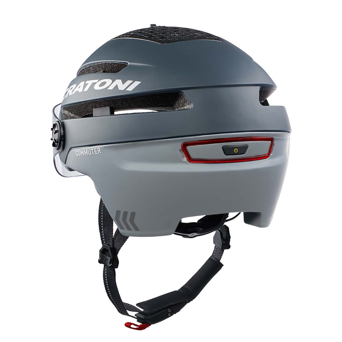 Cratoni Commuter Fahrradhelm mit Visier Commuter-grey-matt-Ruckansicht