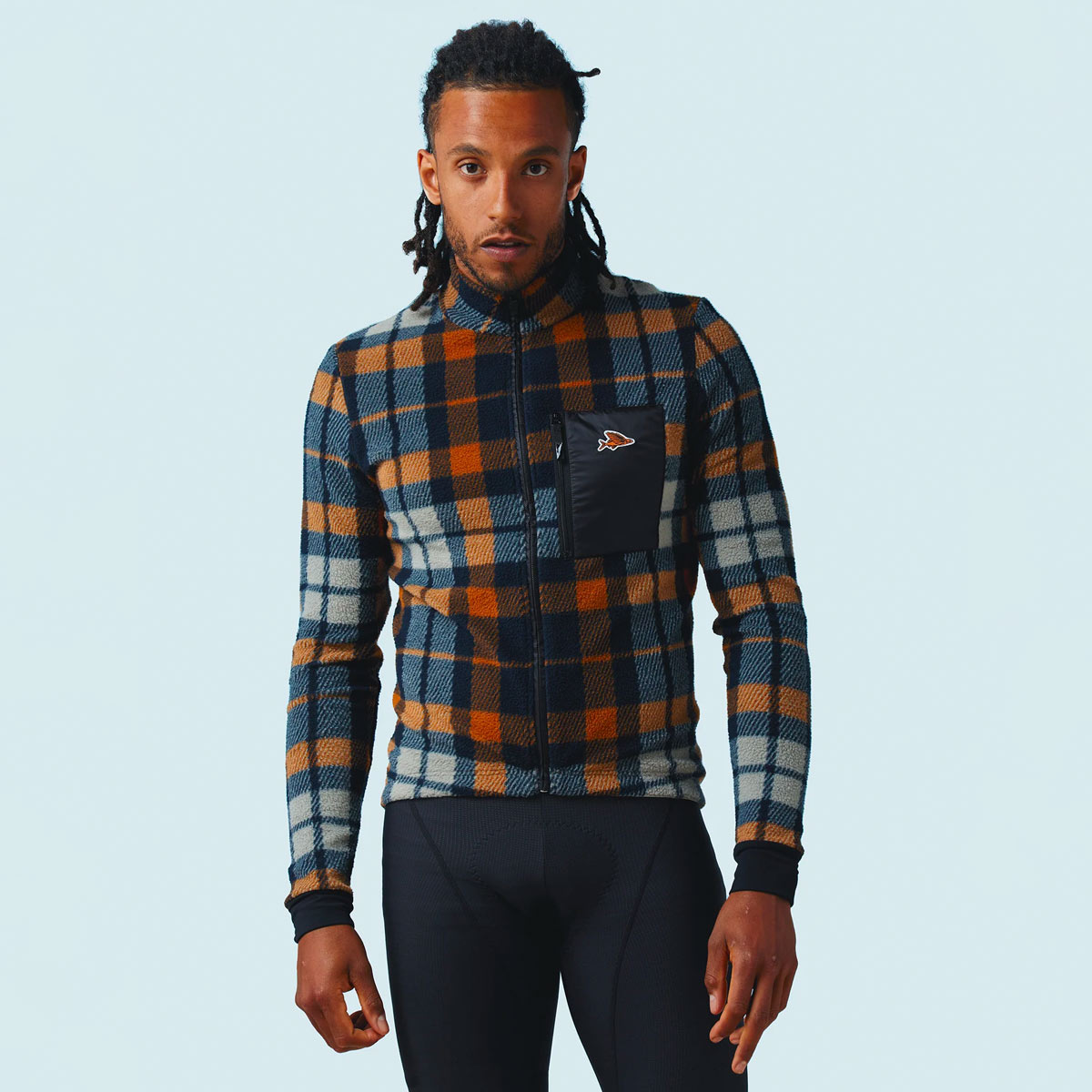 Café du Cycliste Solange Langarm Radtrikot Herren Cafe_du_Cycliste-Solange_Long_Sleeve_Mountain_Style_Gravel_Jersey-Navy_Orange-9