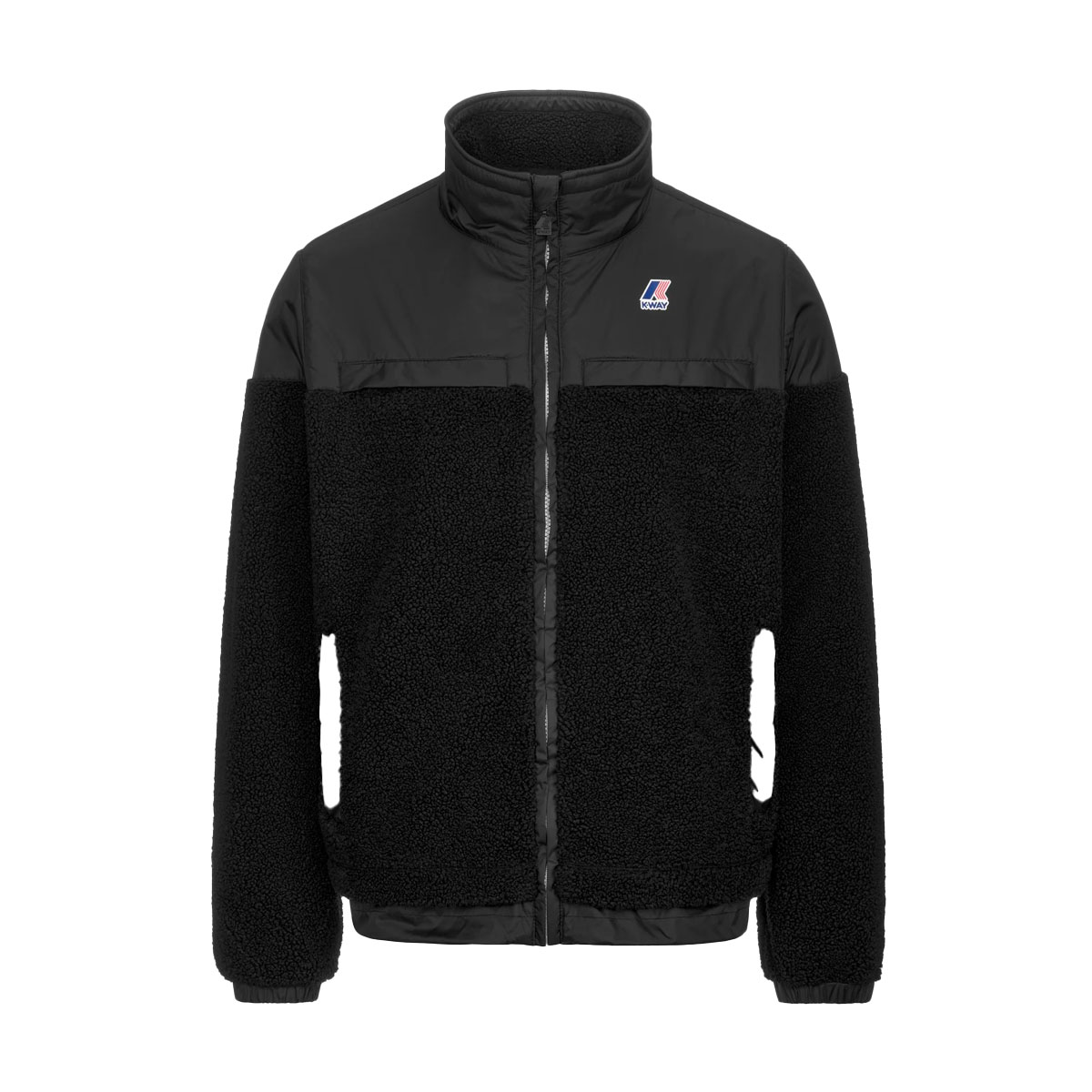 K-WAY Le Vrai 3.0 Jilde Orsetto Fleecejacke Unisex K-Way_Le-Vrai-3-0-Jildaz-Orsetto_Fleece_Windproof-Hoodie_BLACK-PURE_01, Bekleidung, Mantel, Jacke, Fleece