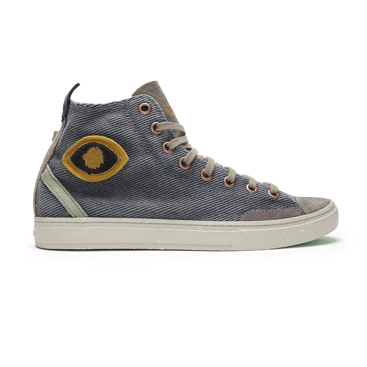 Satorisan Koto Mid Cotton Vintage Sneaker Unisex Koto-Mid-Cotton-Vintage-Fumo-Satorisan-01, Bekleidung, Schuhwerk, Schuh, Sneaker, Leinwand