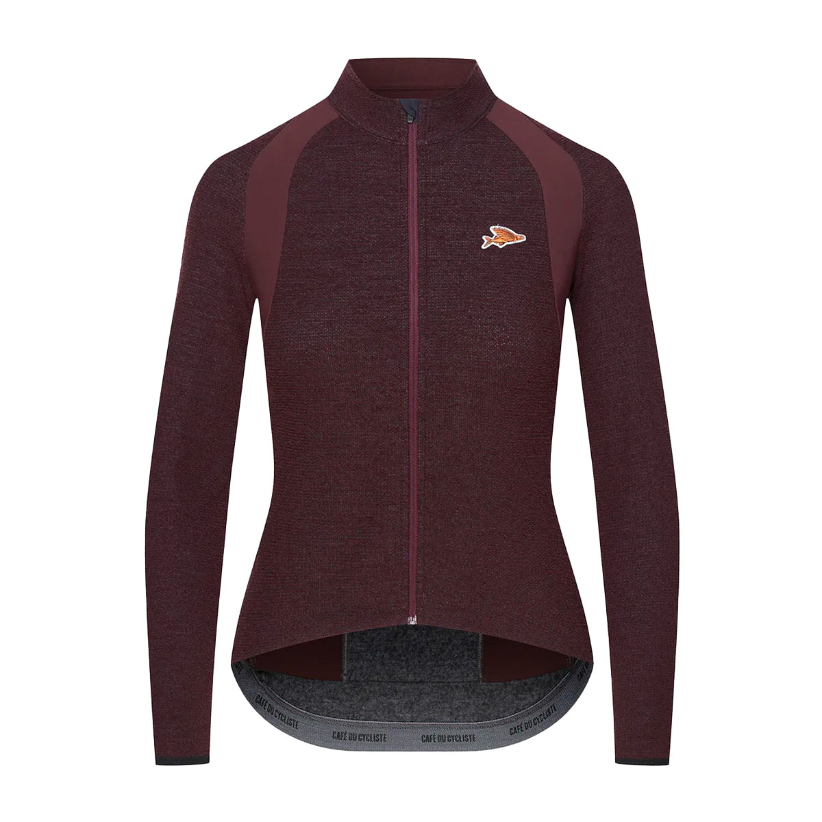 Marguerite Merino Long Sleeve Jersey Women Cafe-du-Cycliste_Marguerite_Merino-Long-Sleeve-Jersey_Women_Quetsche_01, Vlies, Langer Ärmel, Mantel, Jacke, Pullover
