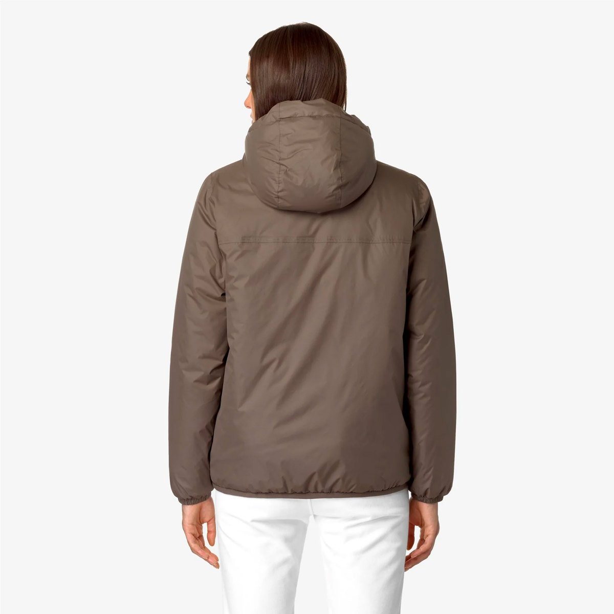 K-WAY Le Vrai 3.0 Claude Orsetto Regenjacke Unisex K-Way_Le-Vrai-3.0-Claude-Orsetto_functional-jacket_brown-greenish_05, Bekleidung, Mantel, Jacke, Kapuzenpulli, Sweatshirt