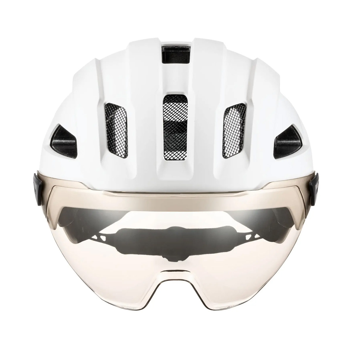 uvex stride visor Helm mit Visier Unisex white matt weiß uvex stride visor Helm mit Visier Unisex white matt weiß Visier unten