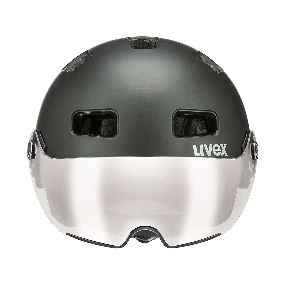 uvex rush visor Fahrradhelm S41002802-uvex-rush-visor-dark-silver_F1