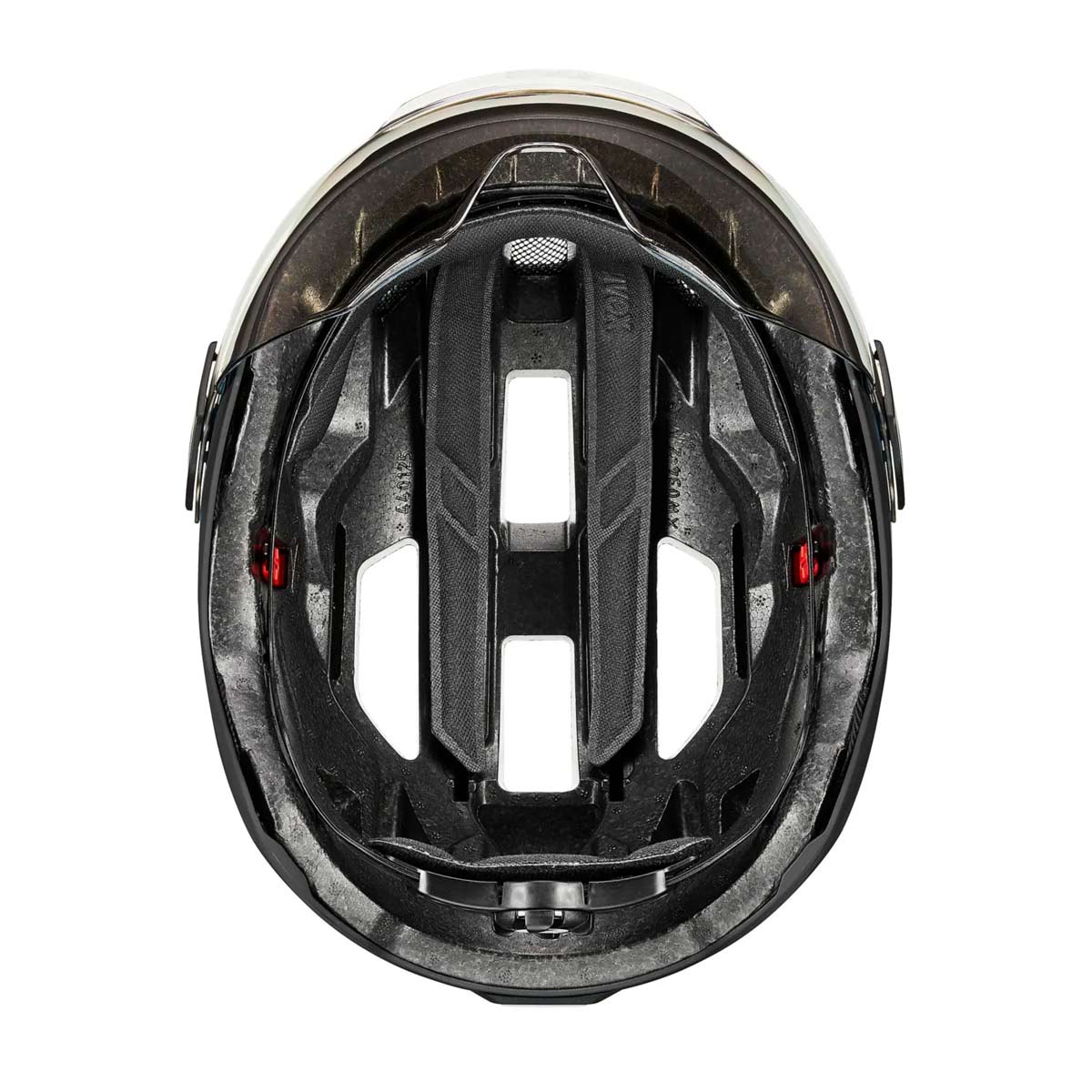 uvex stride visor Helm mit Visier Unisex black matt schwarz Innenansicht