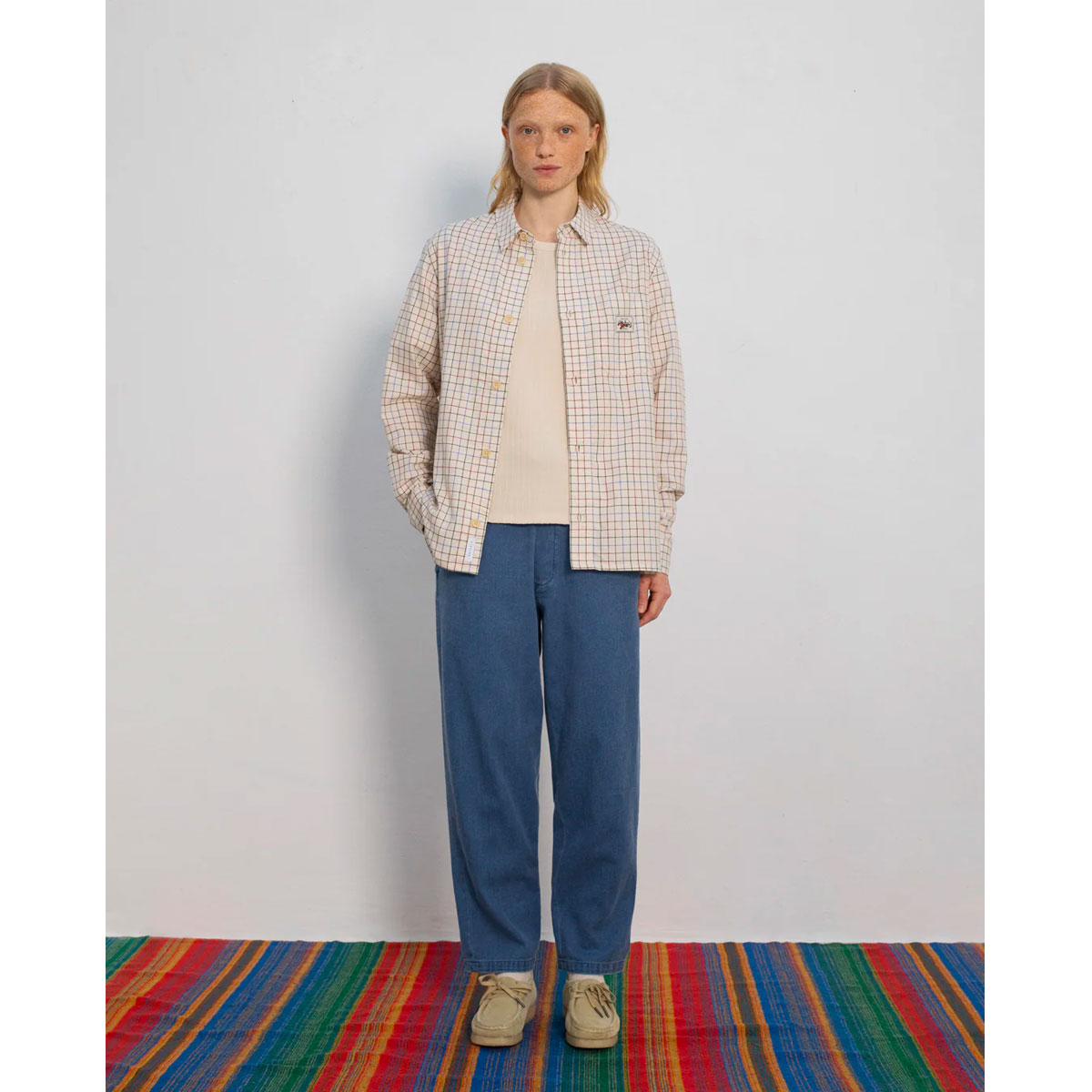 ROTHOLZ Denim Wide Leg Hose Unisex Rotholz_DenimWidePantRecycledCotton-WashedBlue_05