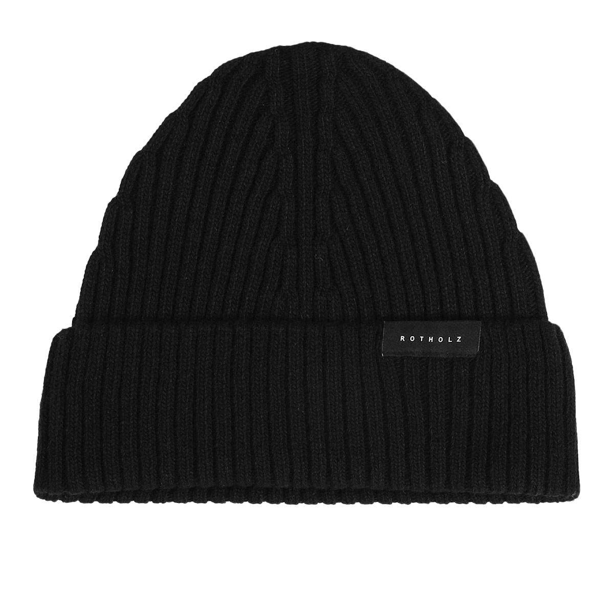 ROTHOLZ Klassische Ribbed Mütze Unisex Rotholz_ClassicRibbedBeanieWool-Blenda_33127SoftBlack_01