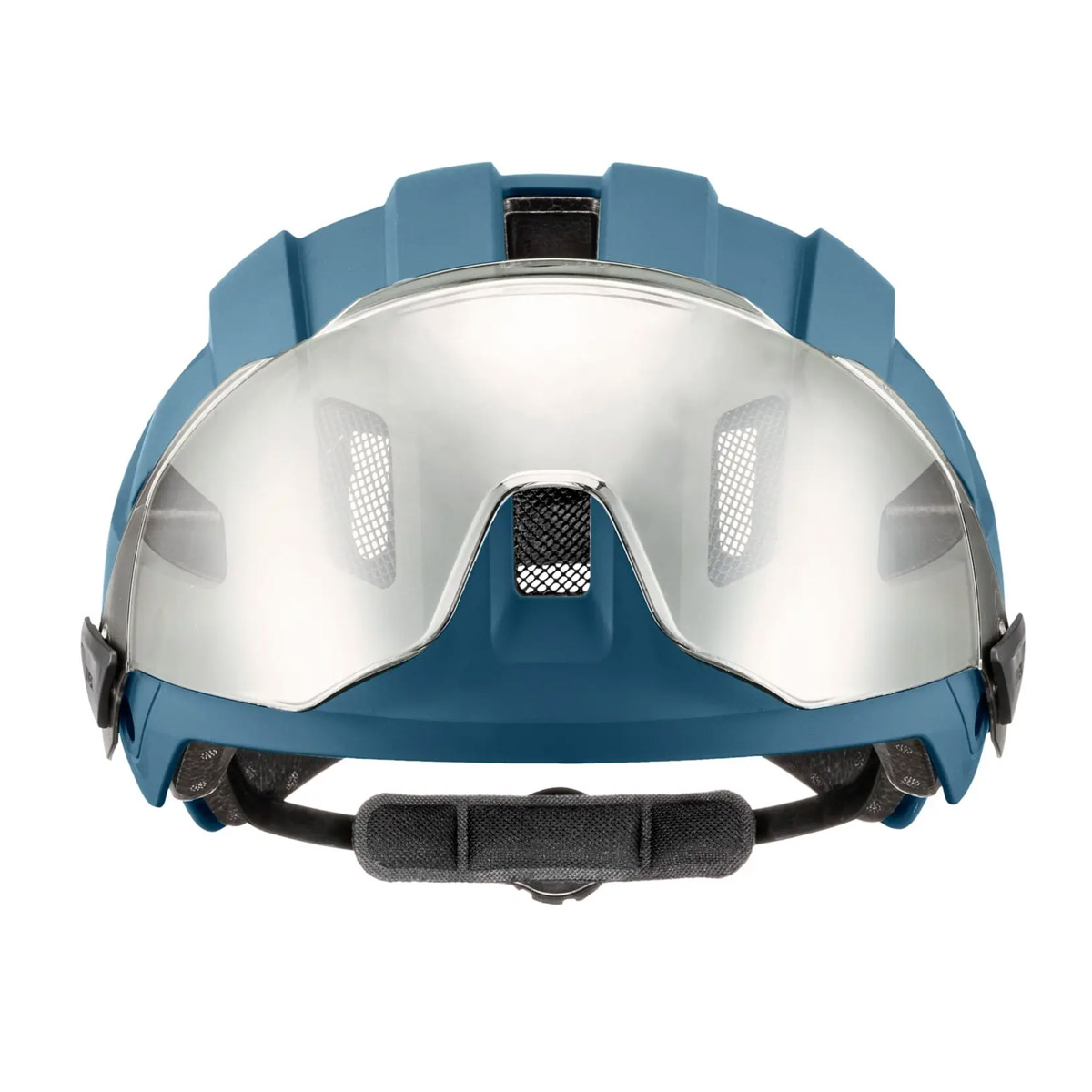 uvex stride visor Helm mit Visier Unisex blue matt blau uvex stride visor Helm mit Visier Unisex blue matt blau Visier hochgeklappt von Vorne