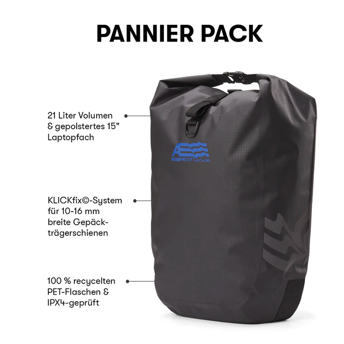 AEVOR Pannier Pack 21L Fahrradtasche Aevor_Pannier-Pack_roadproof-black_13