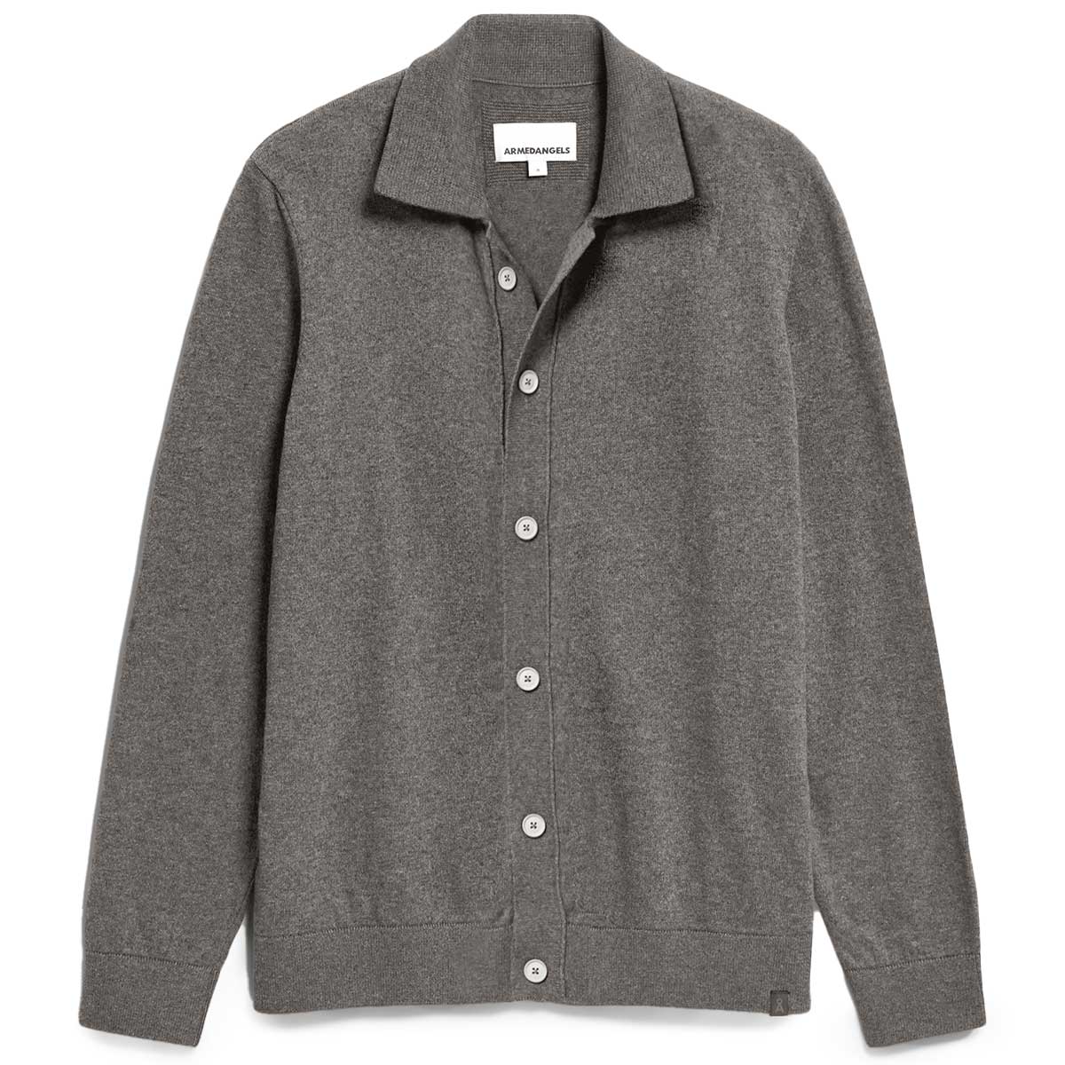 ARMEDANGELS Faaustos Strickjacke Herren Armedangels_FAAUSTOS_Men_mid-grey-melange_01