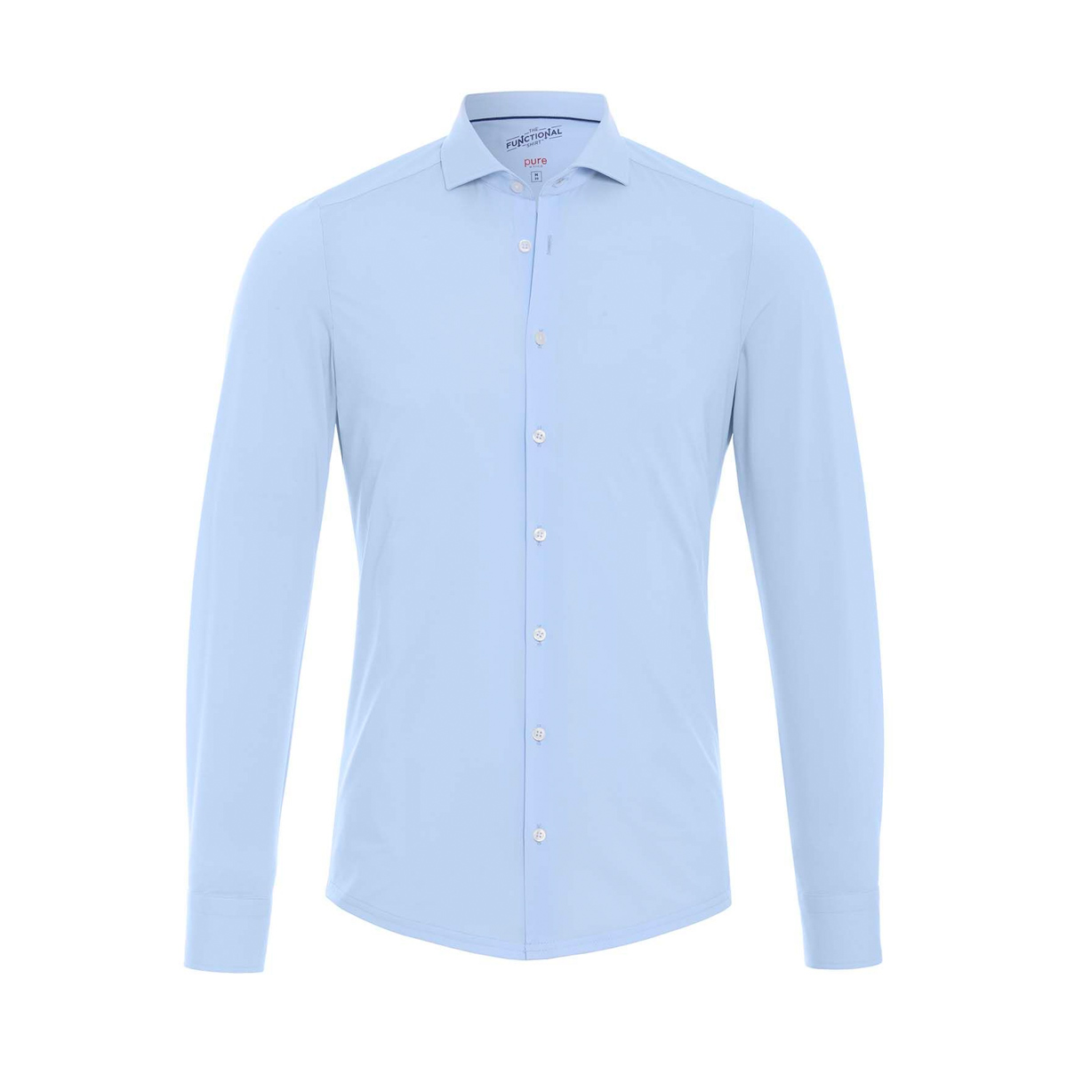PURE Functional Twill Slim Fit Hemd Herren 4030-21750-100f-Pure-Hemd-uni-hellblau-vorne