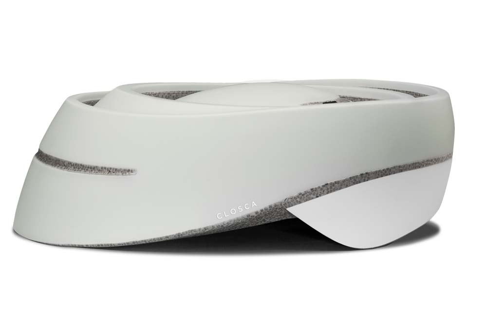 Loop Fahrrad Falthelm Closca-Loop-Pearl-white-plegado