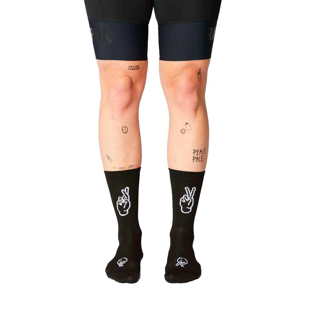 FINGERSCROSSED Rolling Harmony Radsocken Unisex ROLLING-HARMONY-BLACK_F1_TATTOO