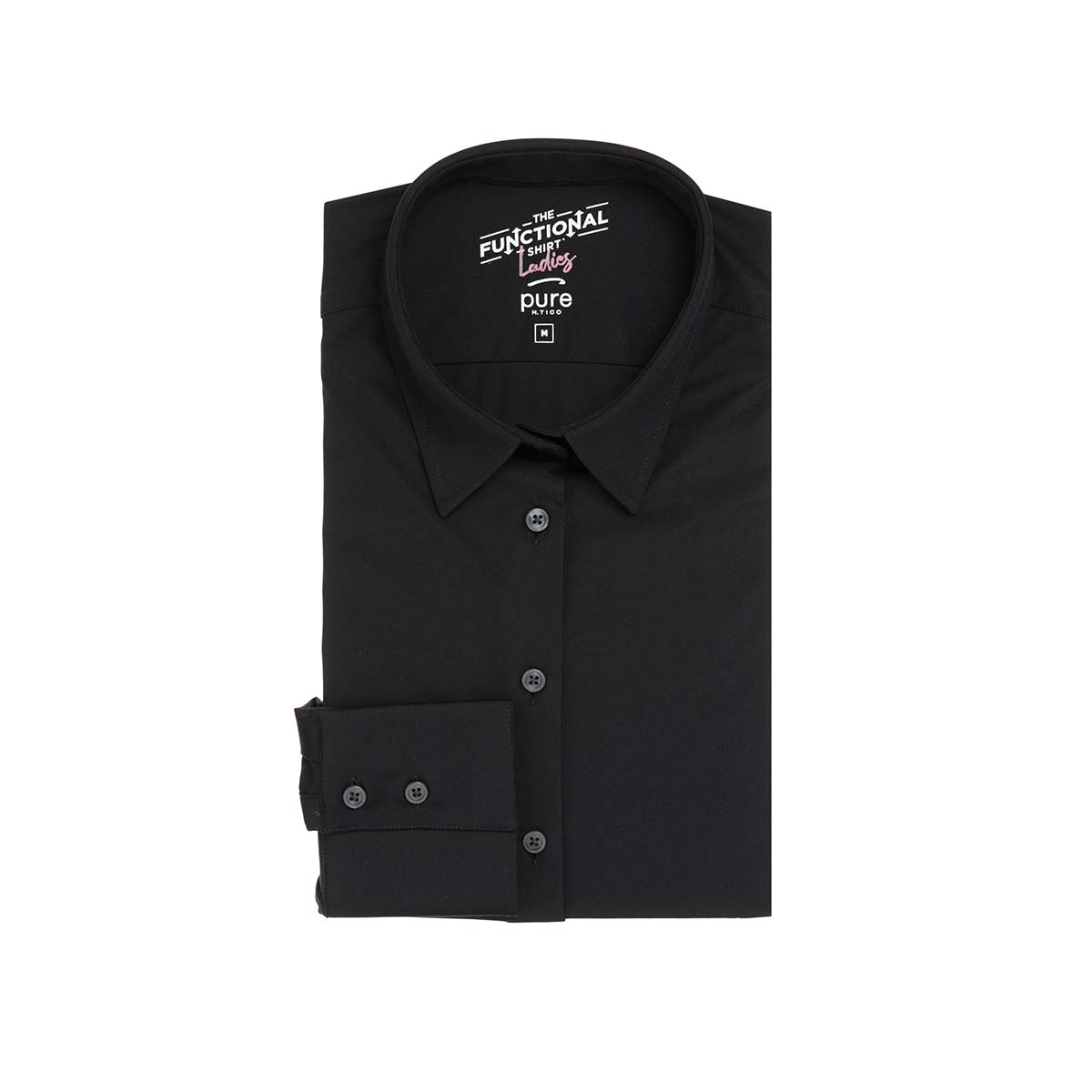 PURE Functional Slim Fit Hemdbluse Damen D21350-91900-001-Pure-Bluse-gefaltet