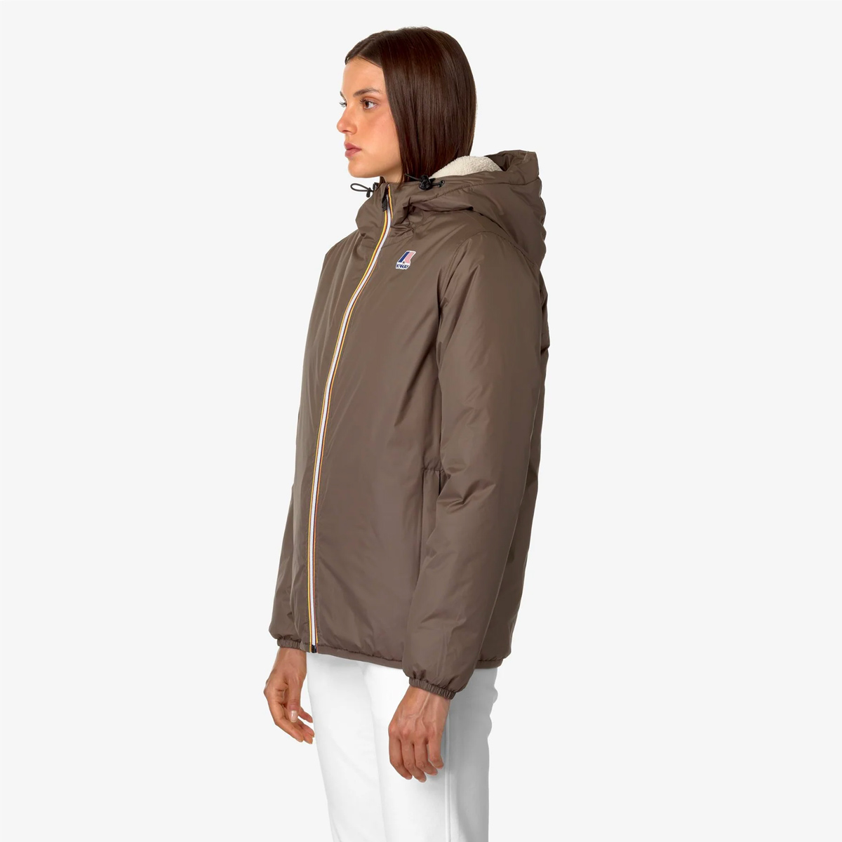 K-WAY Le Vrai 3.0 Claude Orsetto Regenjacke Unisex K-Way_Le-Vrai-3.0-Claude-Orsetto_functional-jacket_brown-greenish_04