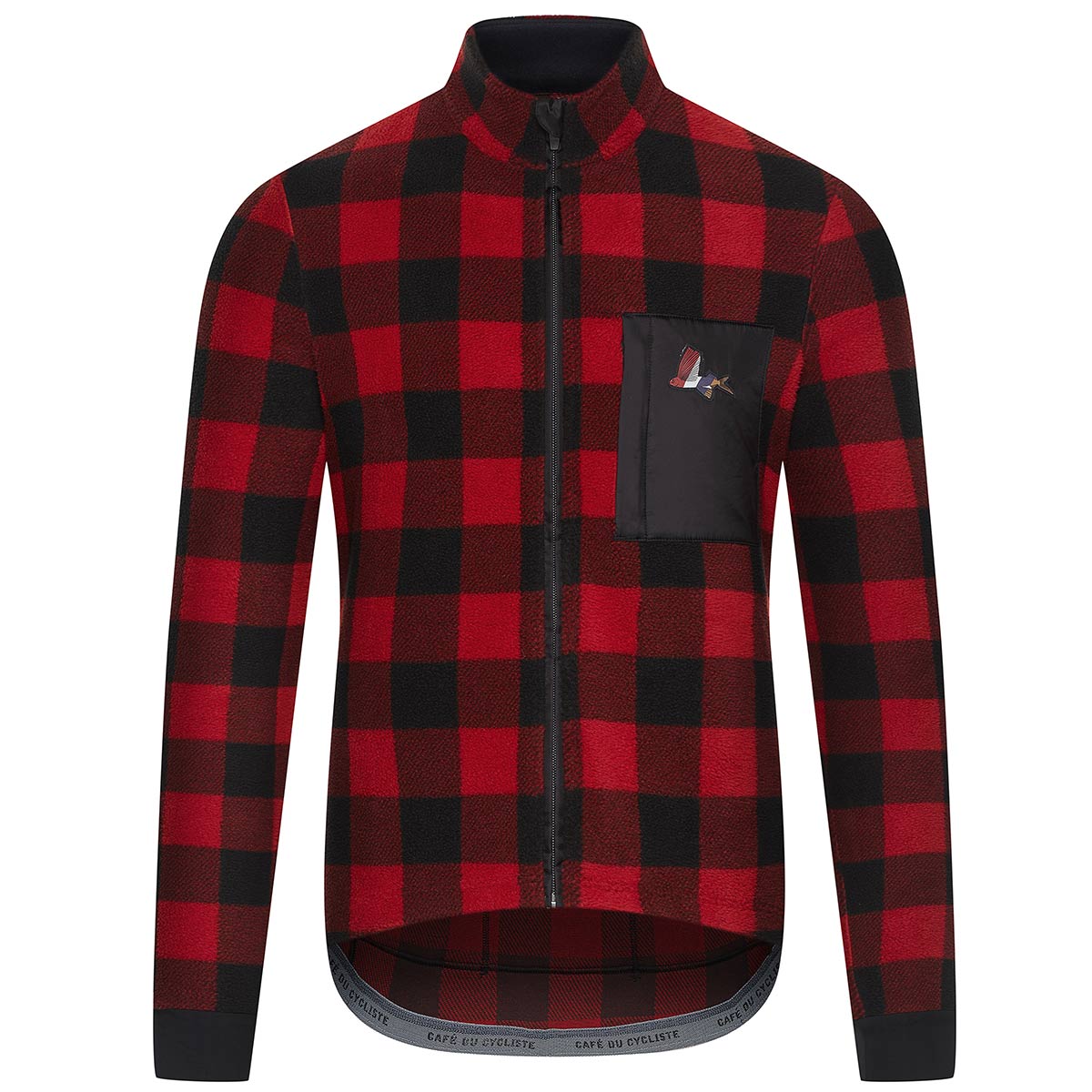 Café du Cycliste Solange Langarm Radtrikot Herren Cafe-du-Cycliste_Solange-Fleece-Jersey-Men_Red-Black_01