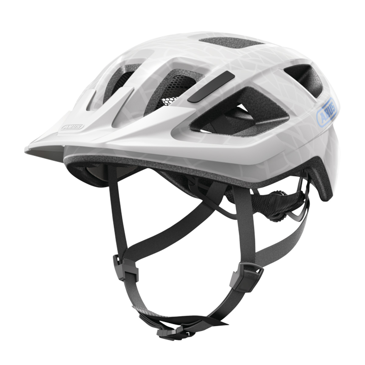 ABUS ADURO 3.0 Fahrradhelm mit Schild Trekking City Unisex white art weiss ABUS ADURO 3.0 Fahrradhelm mit Schild Trekking City Unisex white art weiss schräg vorne