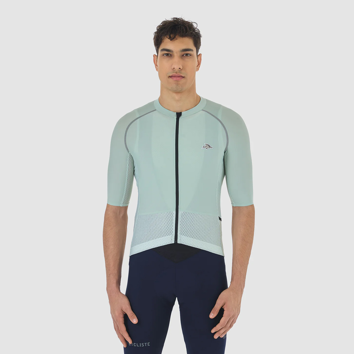 Café du Cycliste Radsport Trikot Jersey Herren MAGDA jadeit mint grün hellgrün Café du Cycliste Radsport Trikot Jersey Herren MAGDA jadeit mint grün hellgrün am Model von Vorne
