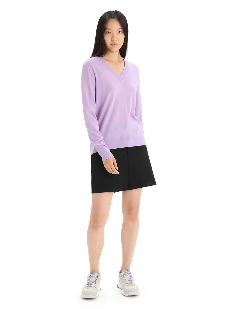 Icebreaker Wilcox LS V Merino Strickpullover Damen Icebreaker Wilcox LS V Merino Strickpullover Damen