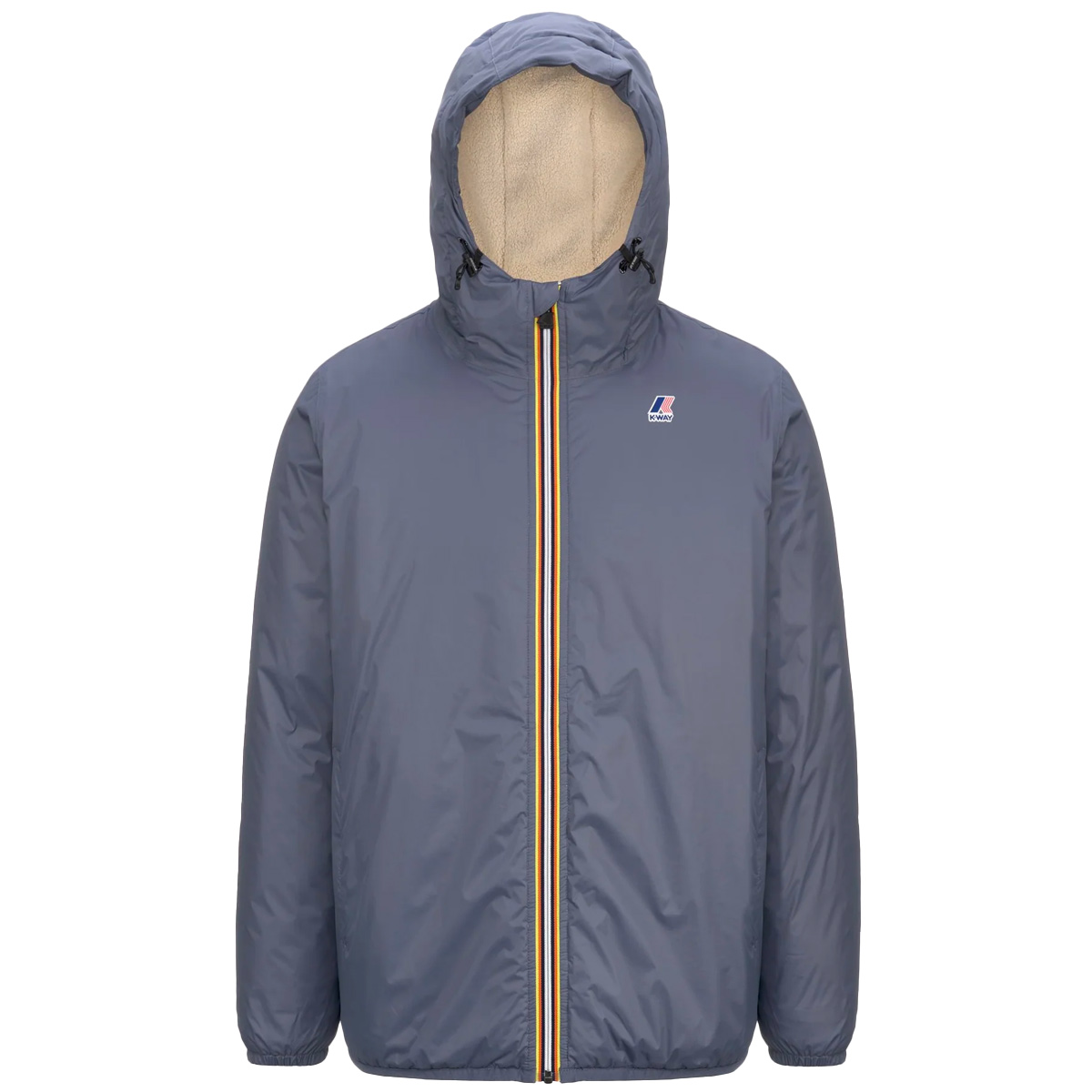 K-WAY Le Vrai 3.0 Claude Orsetto Regenjacke Unisex K-Way_Le-Vrai-3.0-Claude-Orsetto_functional-jacket_grey-blue-avio_01