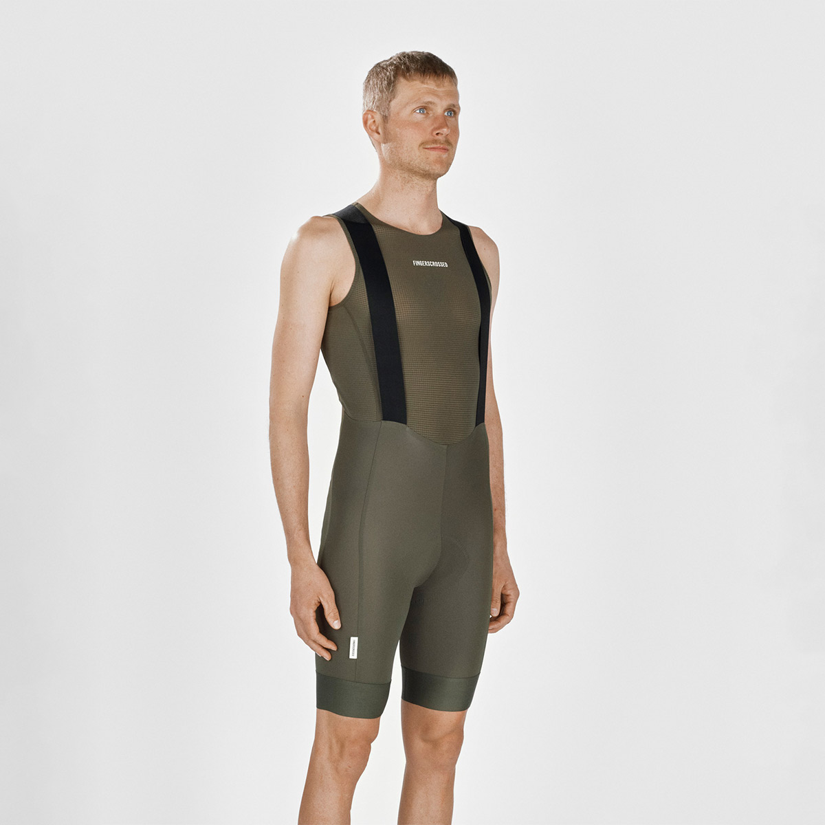 Fingerscrossed Road Baselayer Men Olive Herren Radsport Fingerscrossed Road Baselayer Men Olive Herren Radsport Model vorne